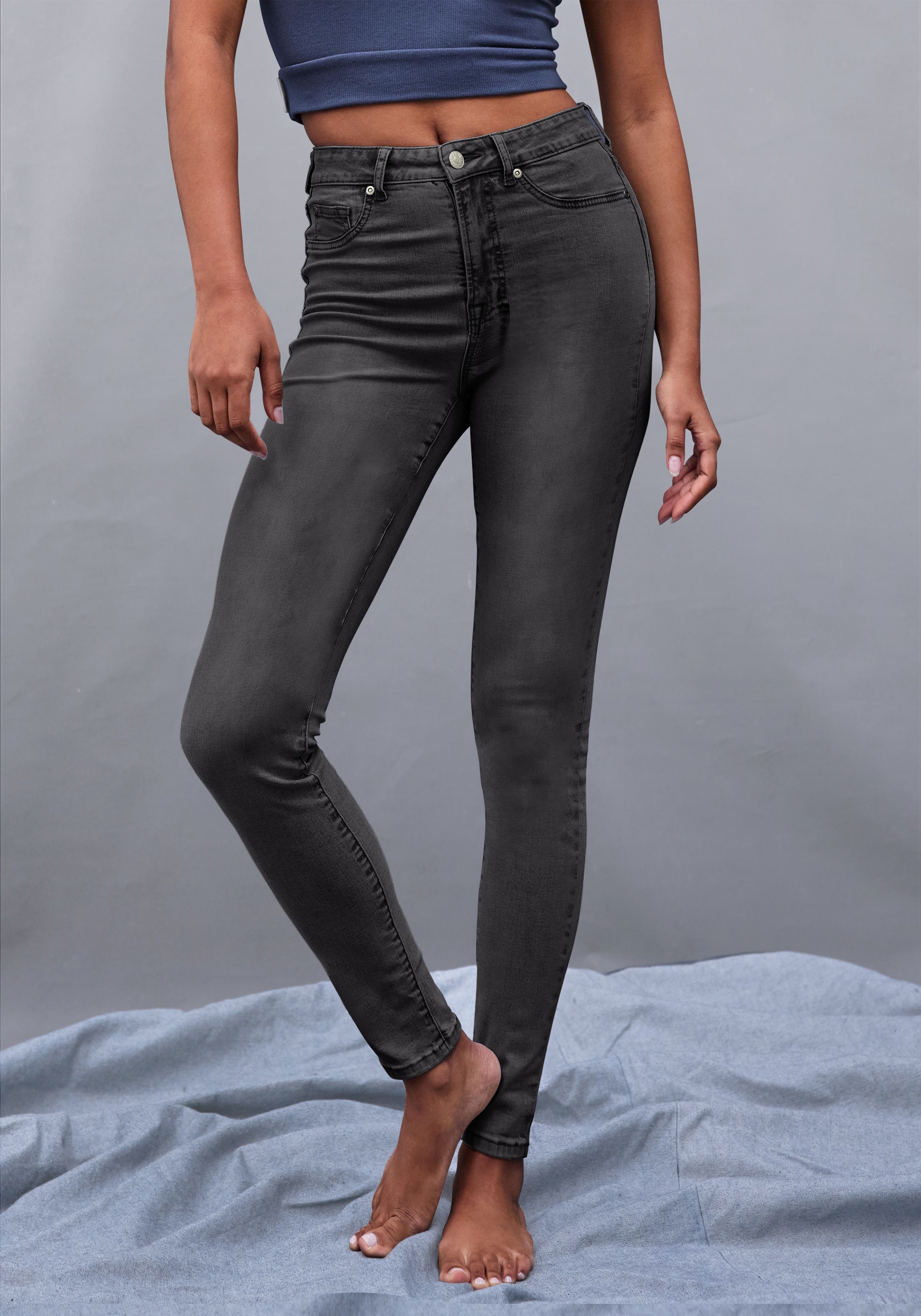 LASCANA Jeansleggings 7/8-Länge in Skinny-Form, Stretch-Denim, Basic