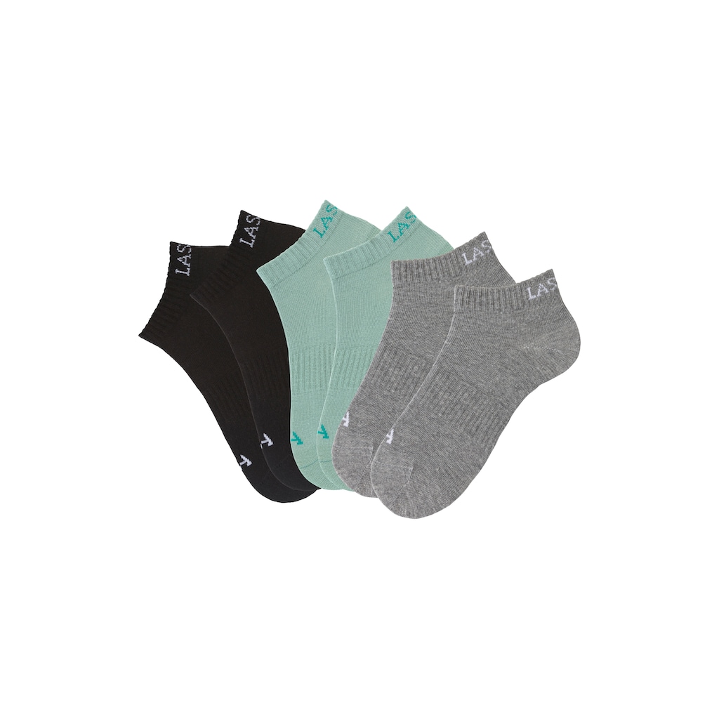 LASCANA ACTIVE Sneakersocken, (Packung, 6 Paar), mit eingestricktem Marken Logo