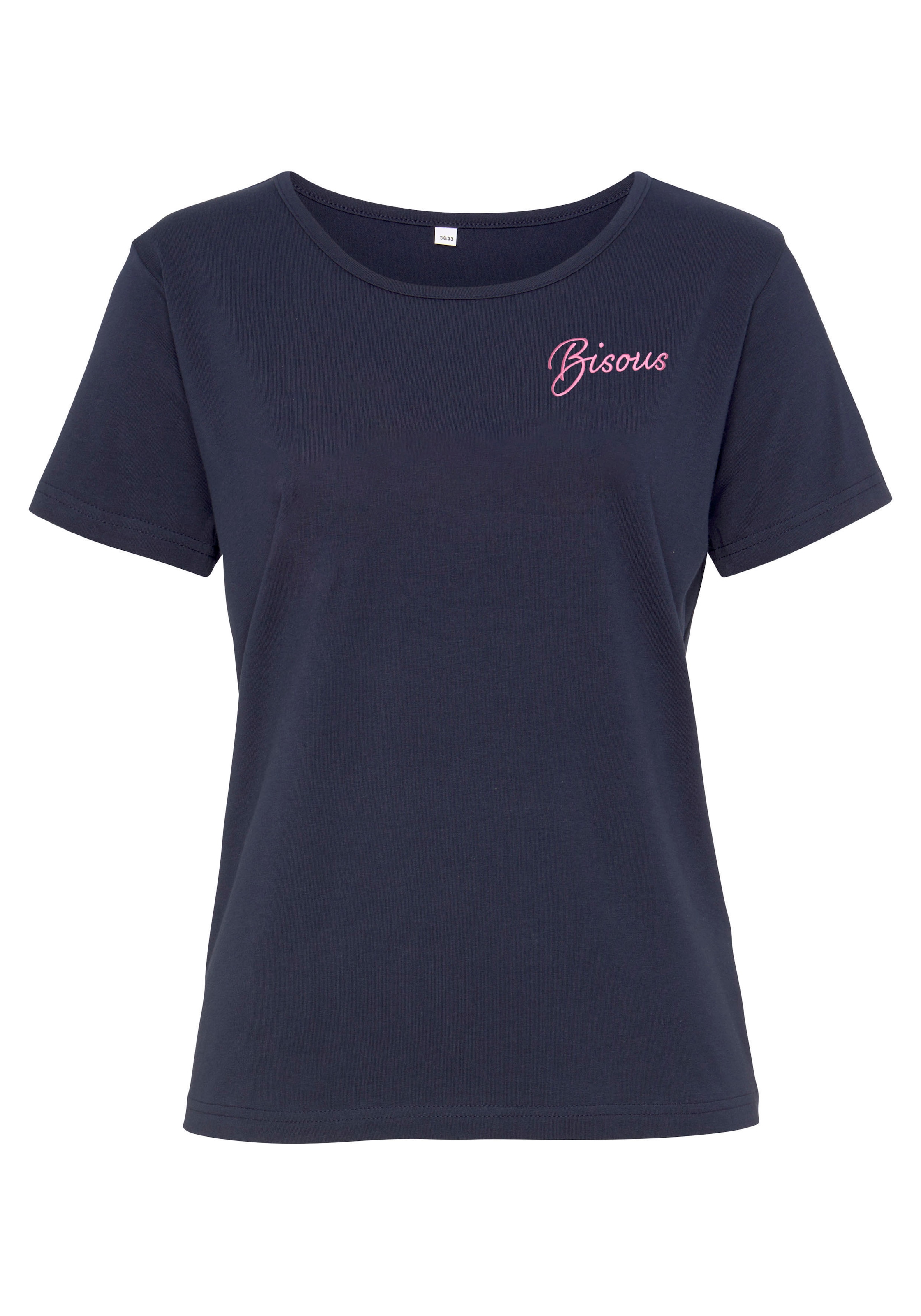 Vivance Kurzarmshirt, T-Shirt mit Stickerei, Loungewear