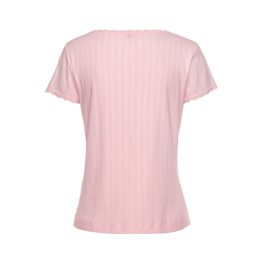 s.Oliver Pyjamaoberteil, aus Ajour-Strick