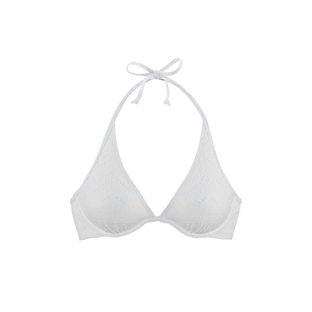 LASCANA Bügel-Bikini-Top »Omara«, mit Lochstickerei