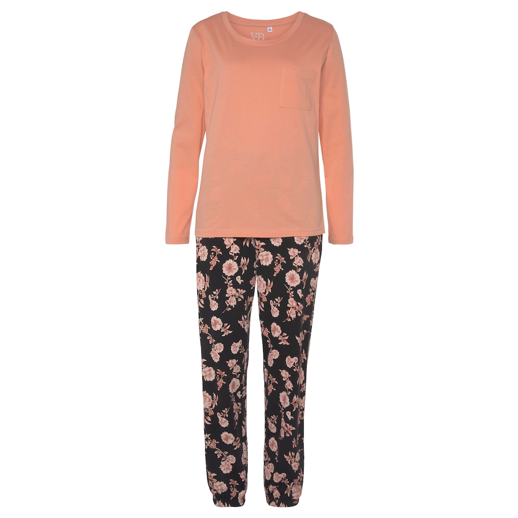 Vivance Dreams Pyjama, (2 tlg.), mit schönem Naturprint