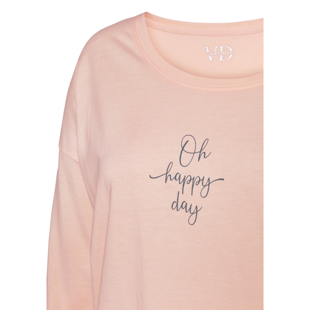 Vivance Dreams Pyjamaoberteil, mit Sommer-Statementdruck