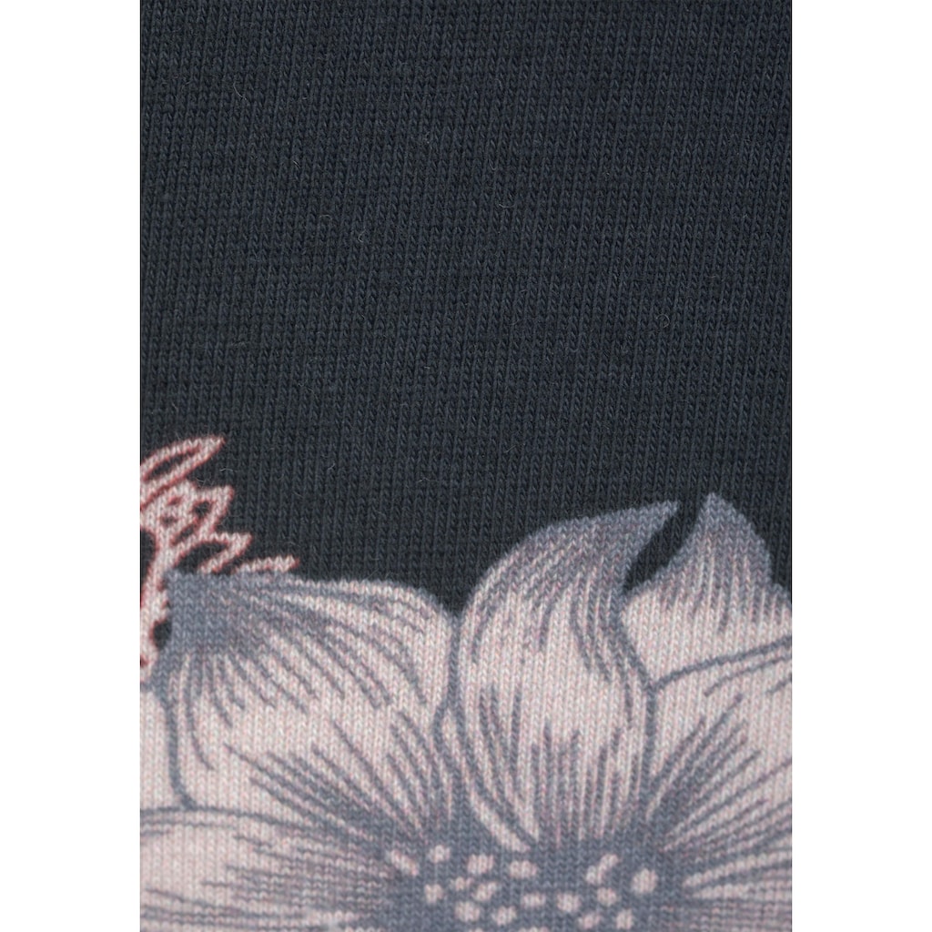LASCANA Caprileggings, mit seitlicher Raffung und Allover-Druck, 3/4-Länge, Stretch