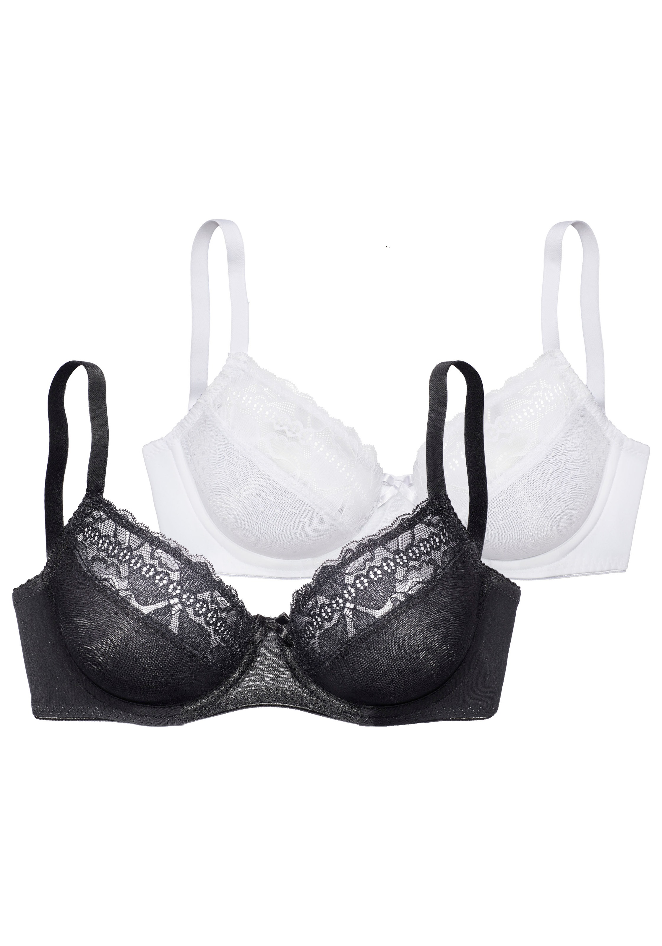 petite fleur Bügel-BH Packung, 2 Bügel, mit Jacquardspitze & Mesh