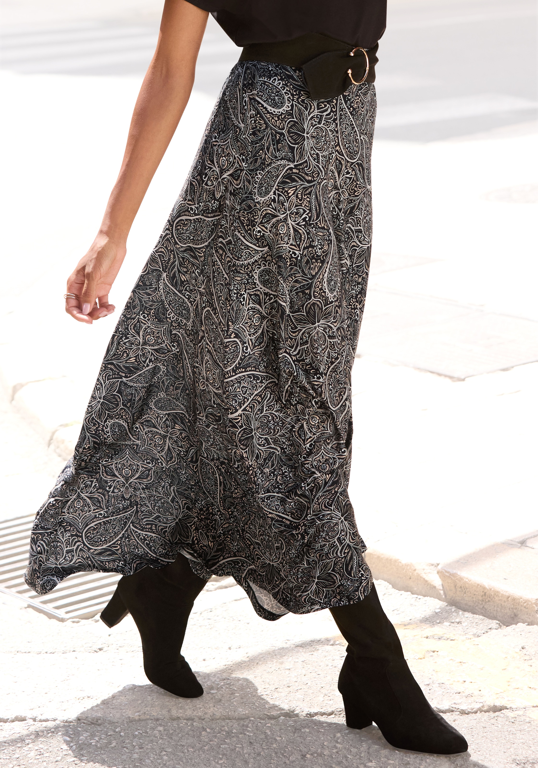 LASCANA Maxirock mit Allover-Print