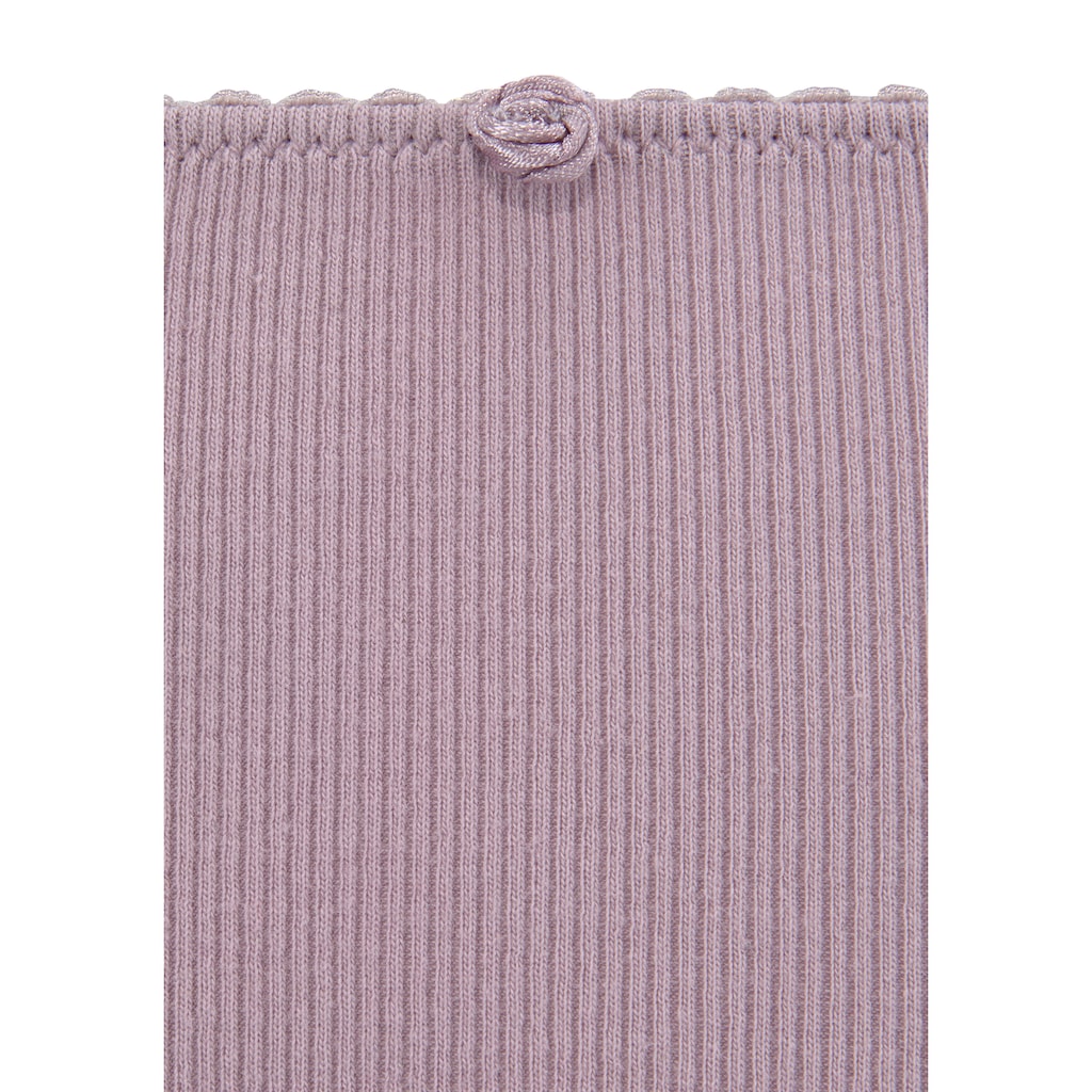 Vivance Taillenslip, (3er-Pack), aus weicher und elastischer Rippware, mit zartem Röschen vorn