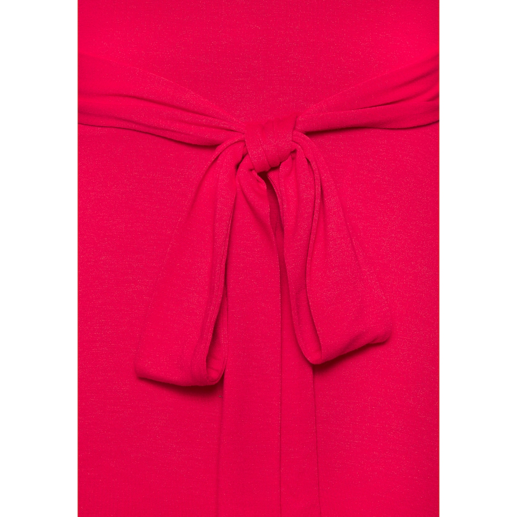 Beachtime Sommerkleid, mit Zipfelsaum und Schleife, Jerseykleid, asymmetrisches Rockteil