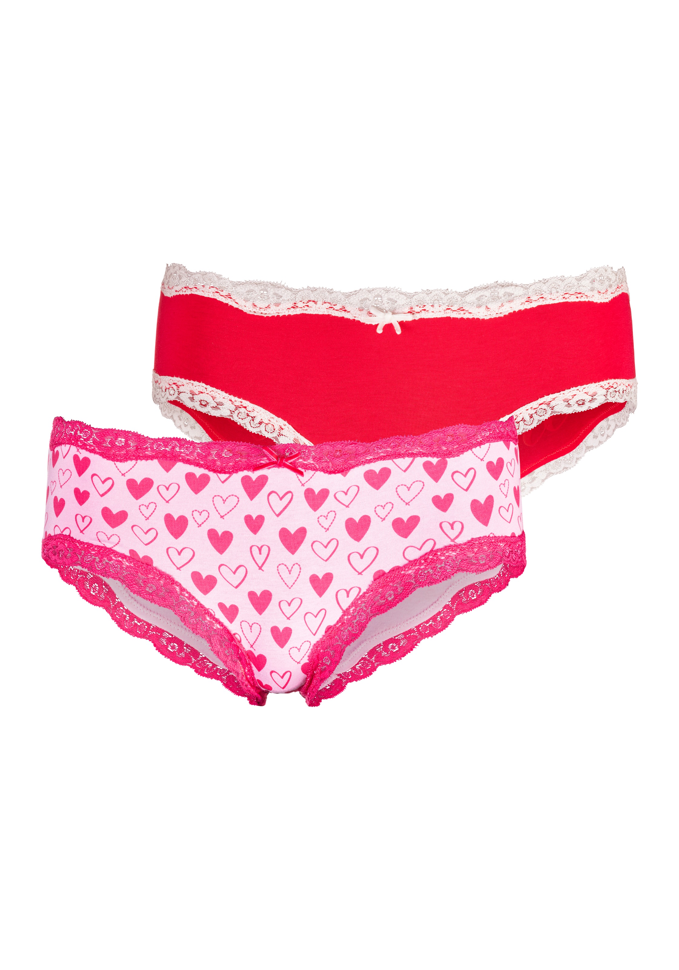 LASCANA Hipster Packung, 2, 2 Stk. mit floraler Spitze