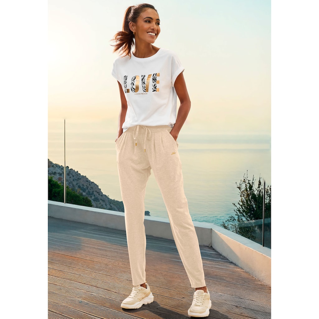 Venice Beach Kurzarmshirt, mit Frontprint, T-Shirt aus Baumwolle, lockere Passform