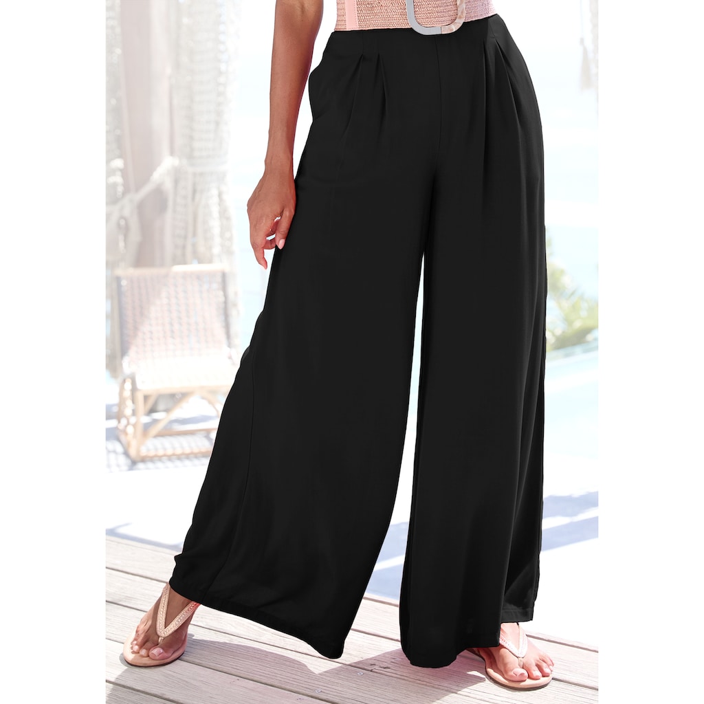 Buffalo Palazzohose, mit Seitennahttaschen, leichte Sommerhose, Wide-Leg