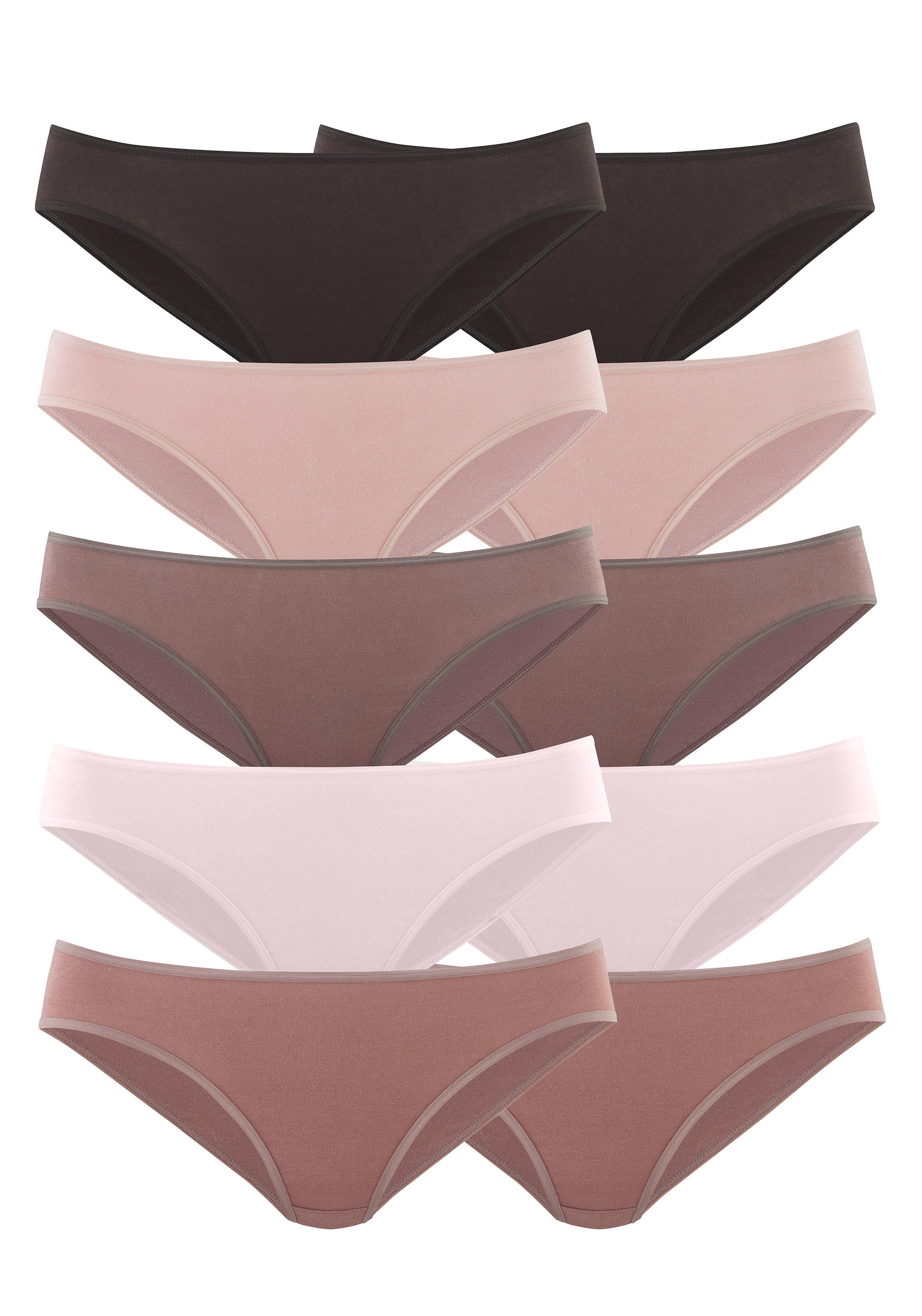 petite fleur Bikinislip, (10er-Pack), aus elastischer Baumwolle