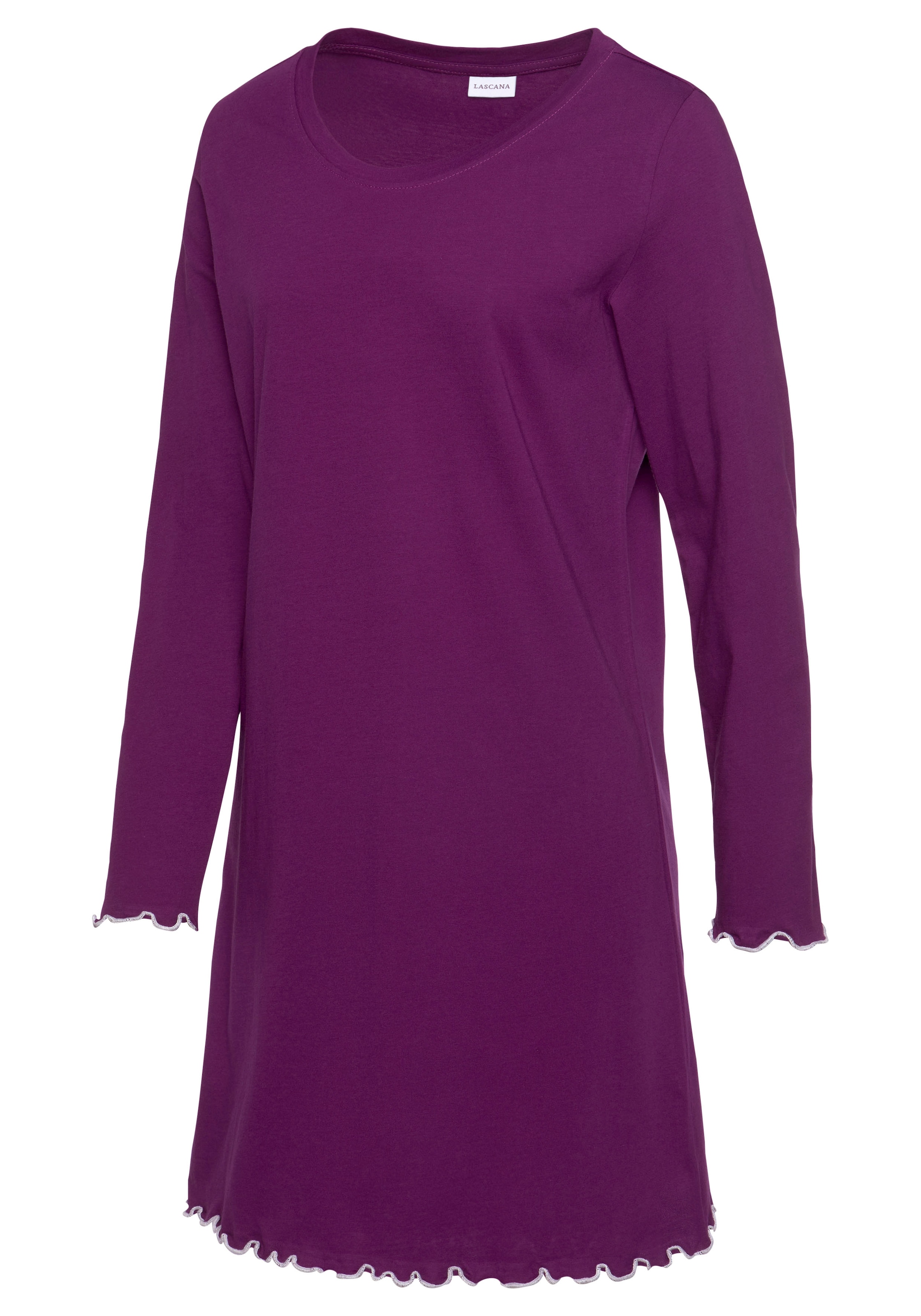 LASCANA Sleepshirt 1-teilig,  mit Wellensaum