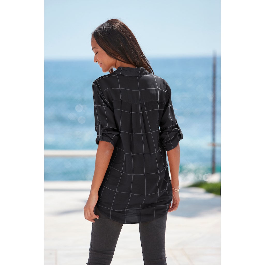LASCANA Hemdbluse, mit Karoprint und Blusenkragen, Karohemd im Business-Look