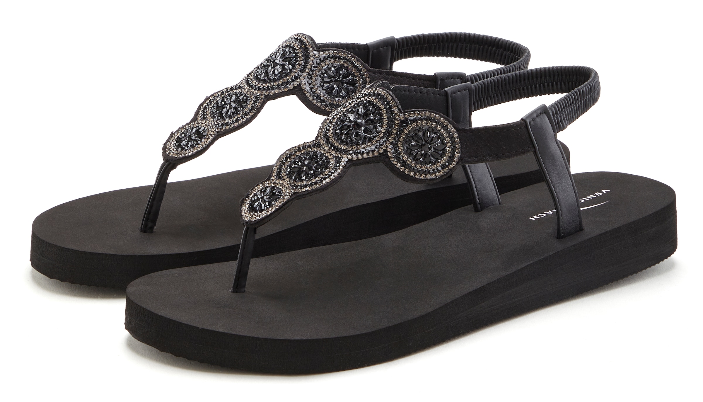 Venice Beach Badezehentrenner »Sandale, Pantolette« Zehentrenner, Badeschuh ultraleicht mit Glitzerdetails VEGAN