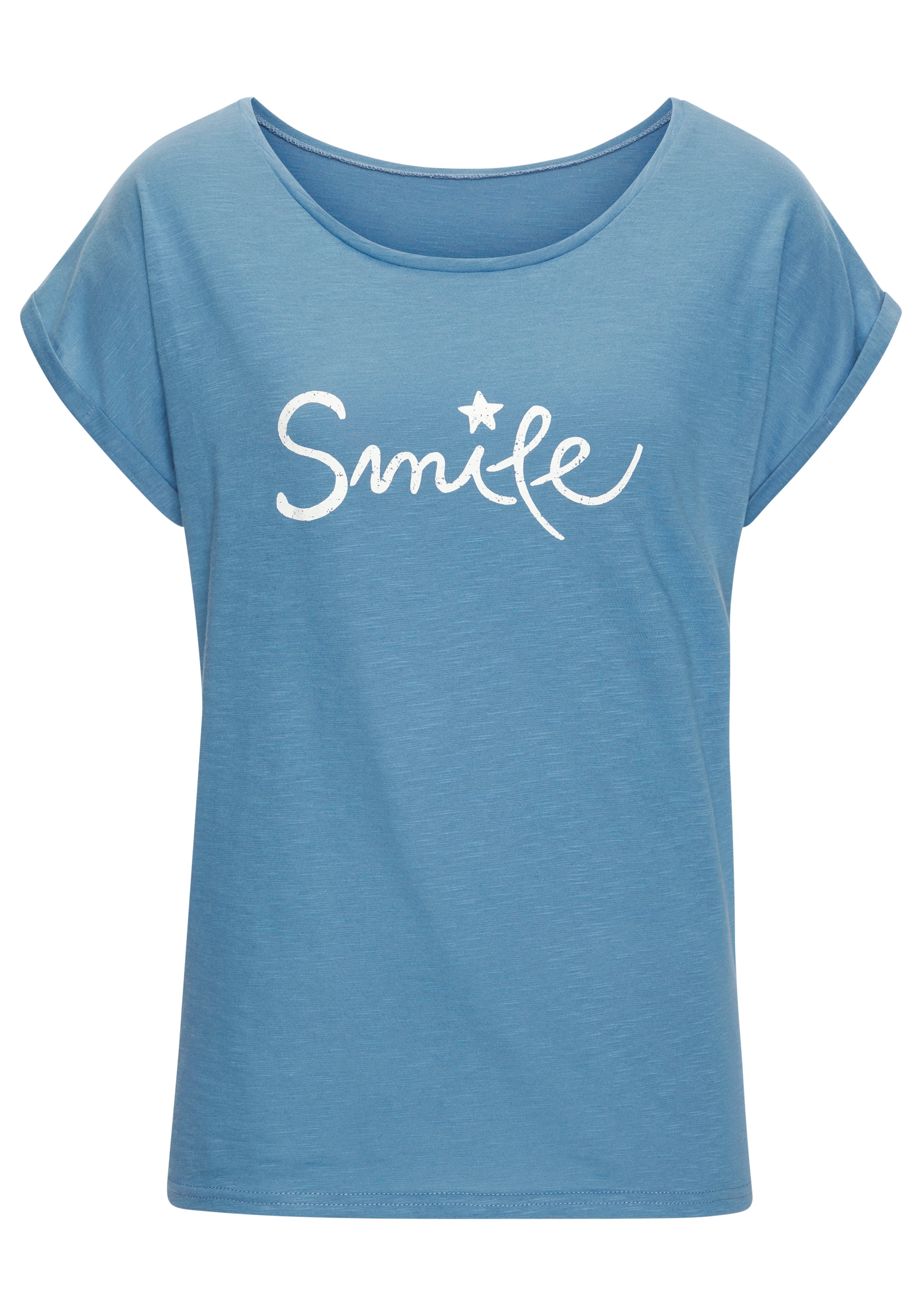Beachtime T-Shirt »mit Frontdruck "Smile"«, aus weicher Baumwoll-Qualität