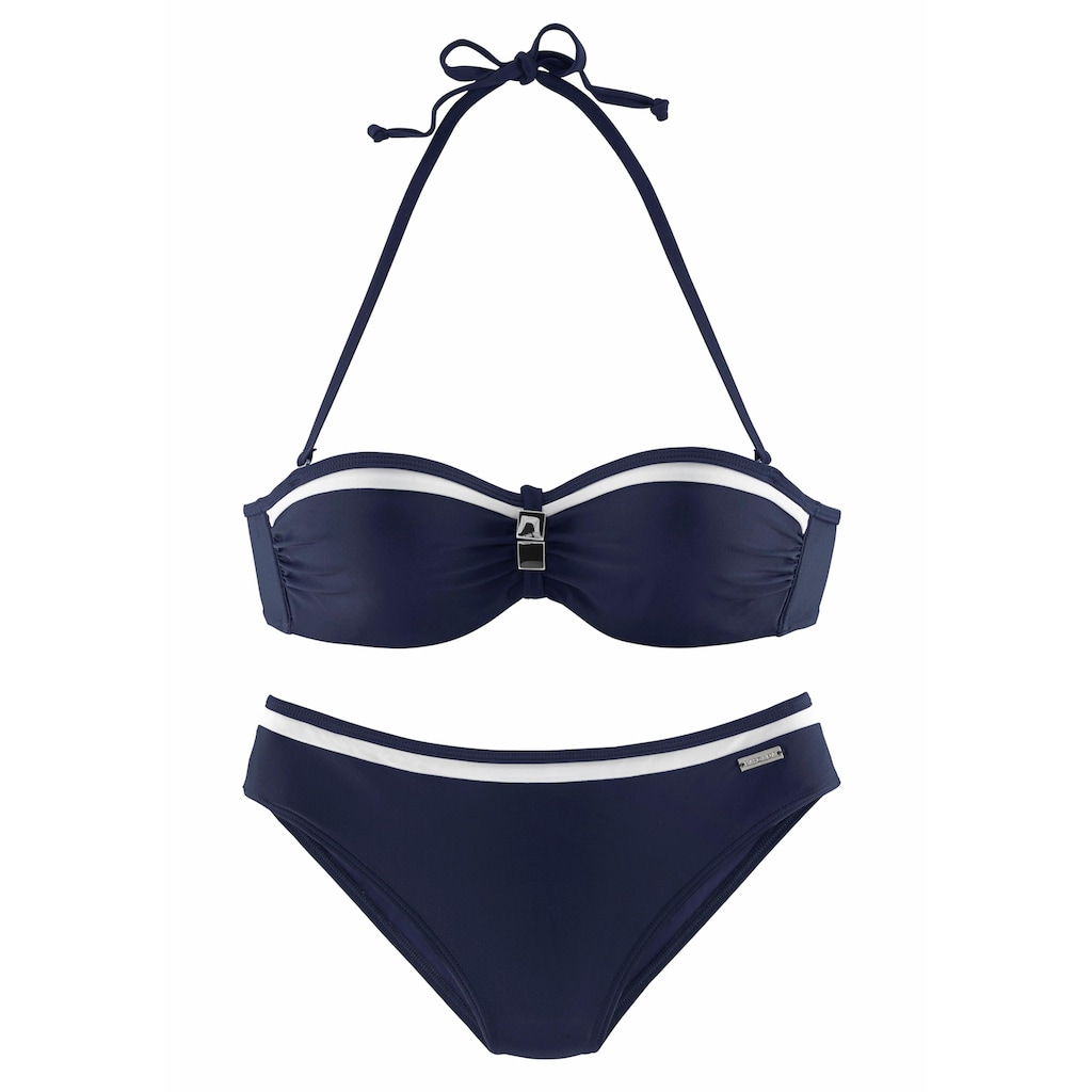 LASCANA Bügel-Bandeau-Bikini, mit Kontrastdetails