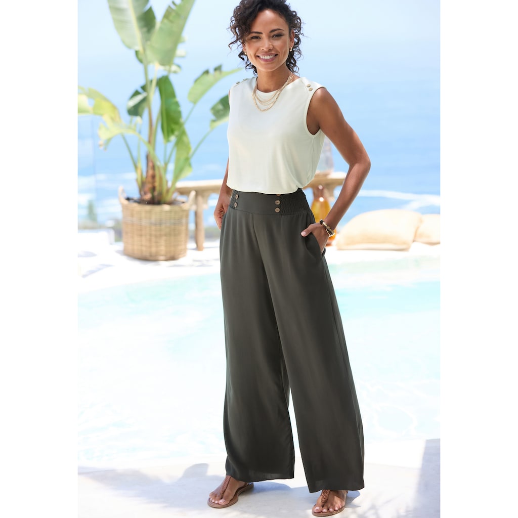 LASCANA Palazzohose, mit Taschen, Sommerhose, Wide-Leg