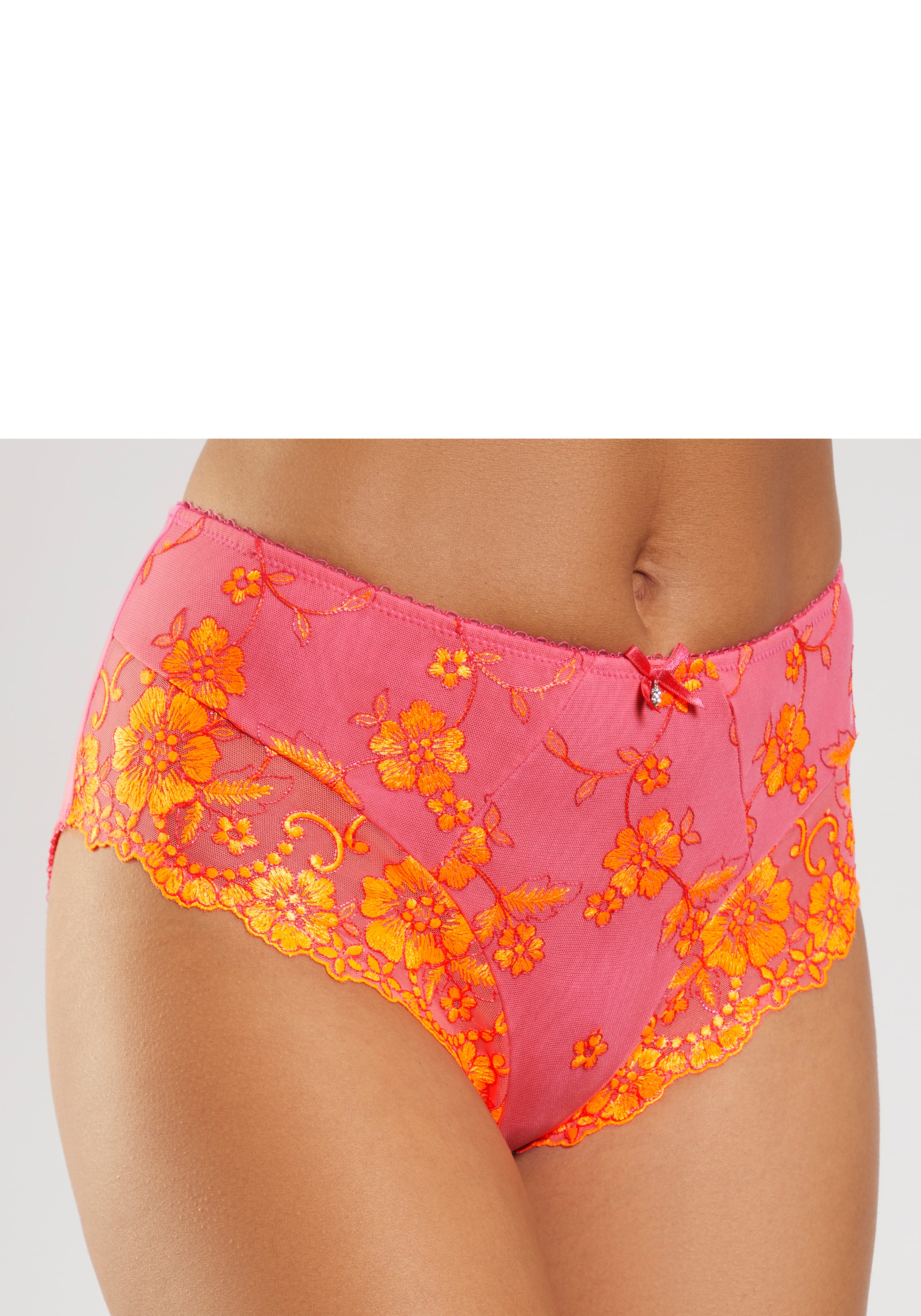 LASCANA Slip »Wanda«, in abdeckender Schnittform und Stickerei Spitze