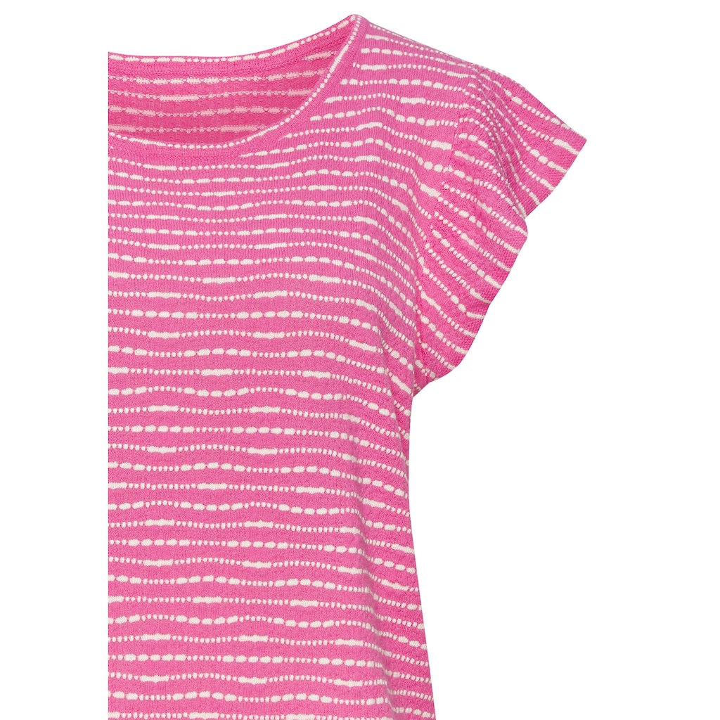 Vivance Rundhalsshirt »mit Flügelärmelchen«, aus leichter Feinstrickqualität