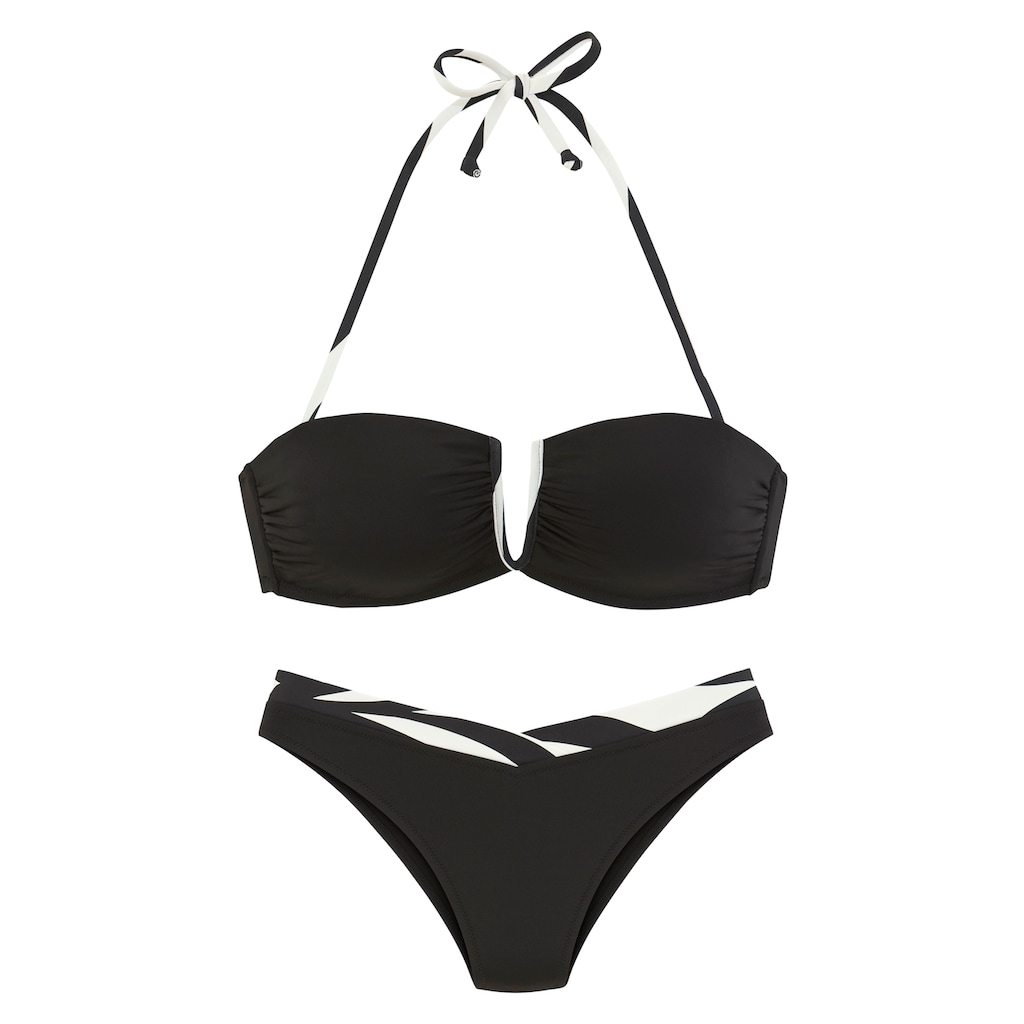 French Connection Bandeau-Bikini »Claire«, V-förmige Schnalle zwischen den Cups