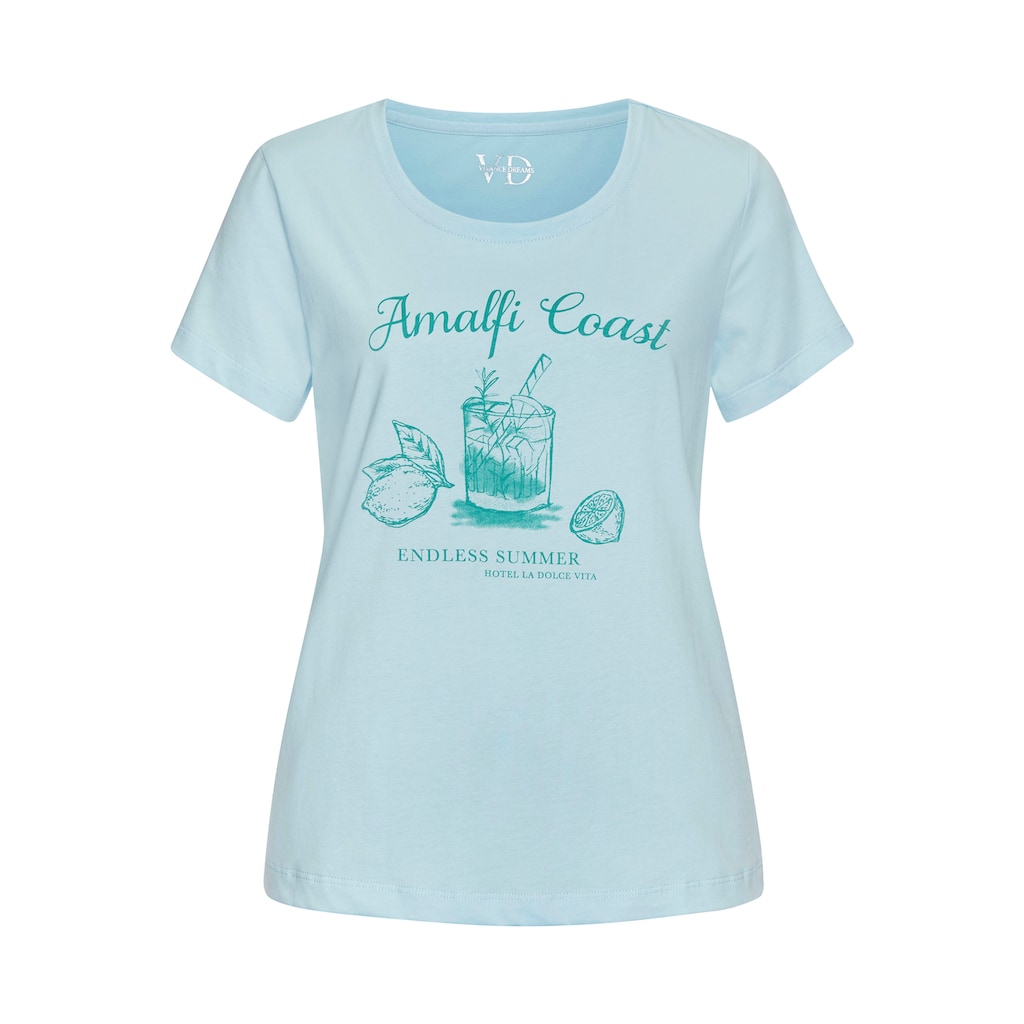 Vivance Dreams Pyjamaoberteil, mit schönem Frontprint