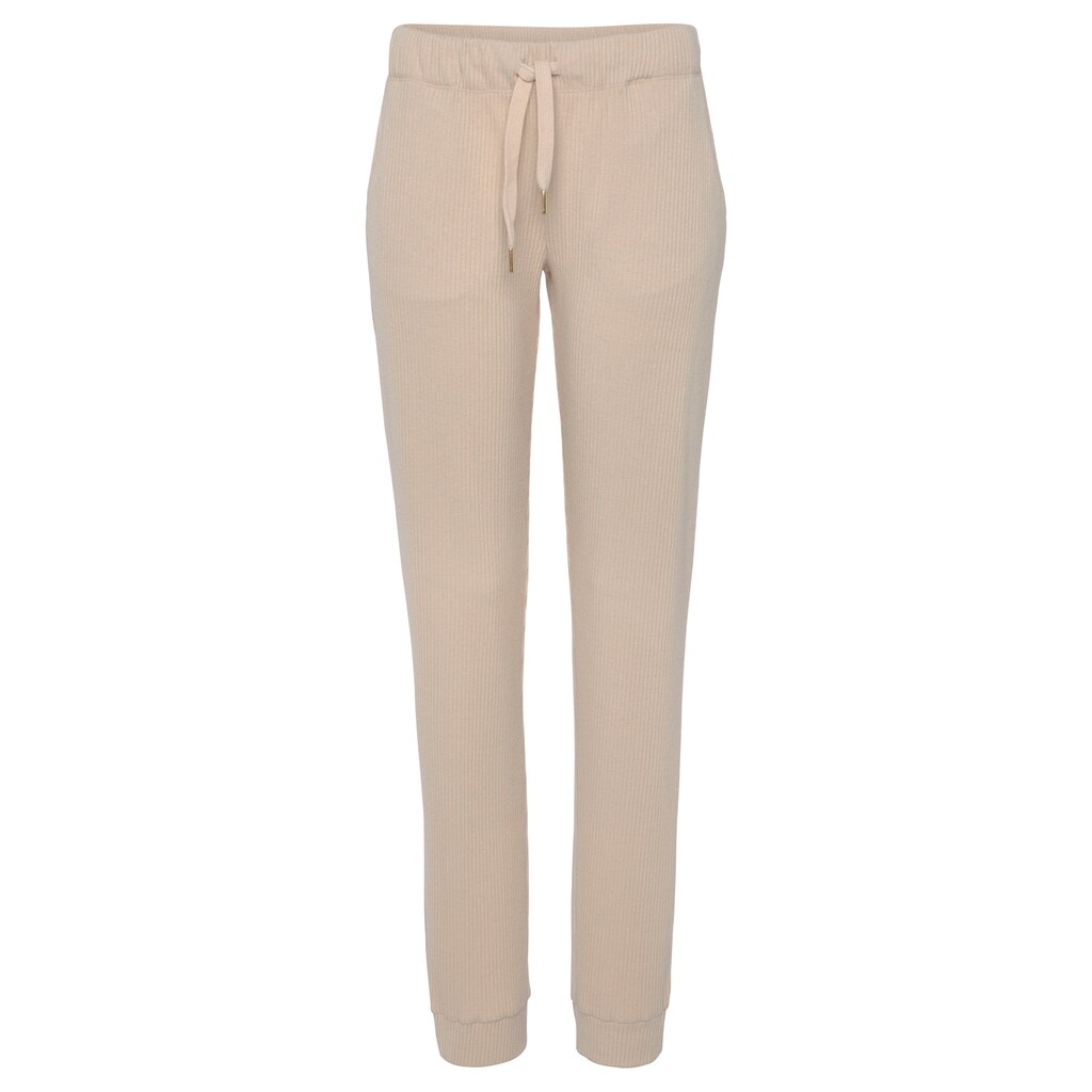 s.Oliver Relaxhose, Sweathose aus Ripp-Qualität mit Einrifftaschen, Loungewear