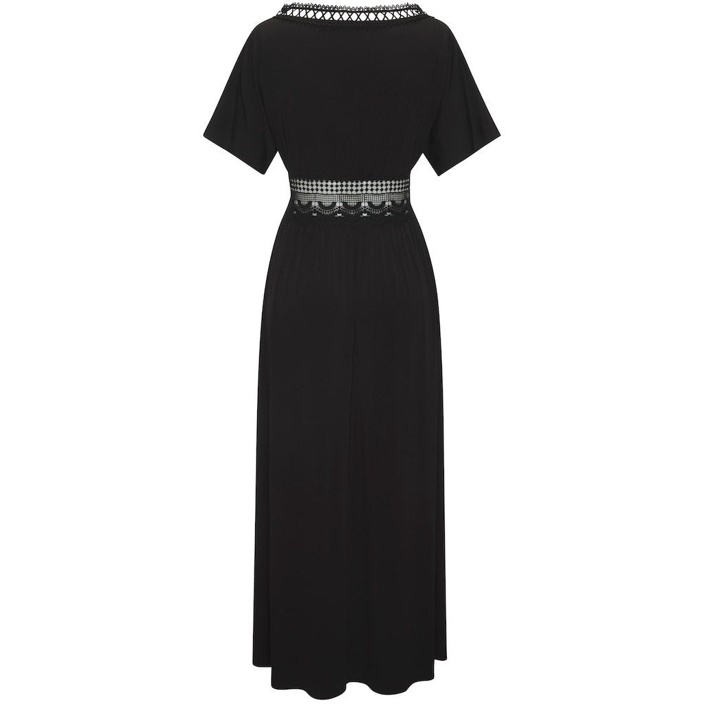 LASCANA Strandkleid, mit Spitzeneinsätzen, bügelfreie Qualität