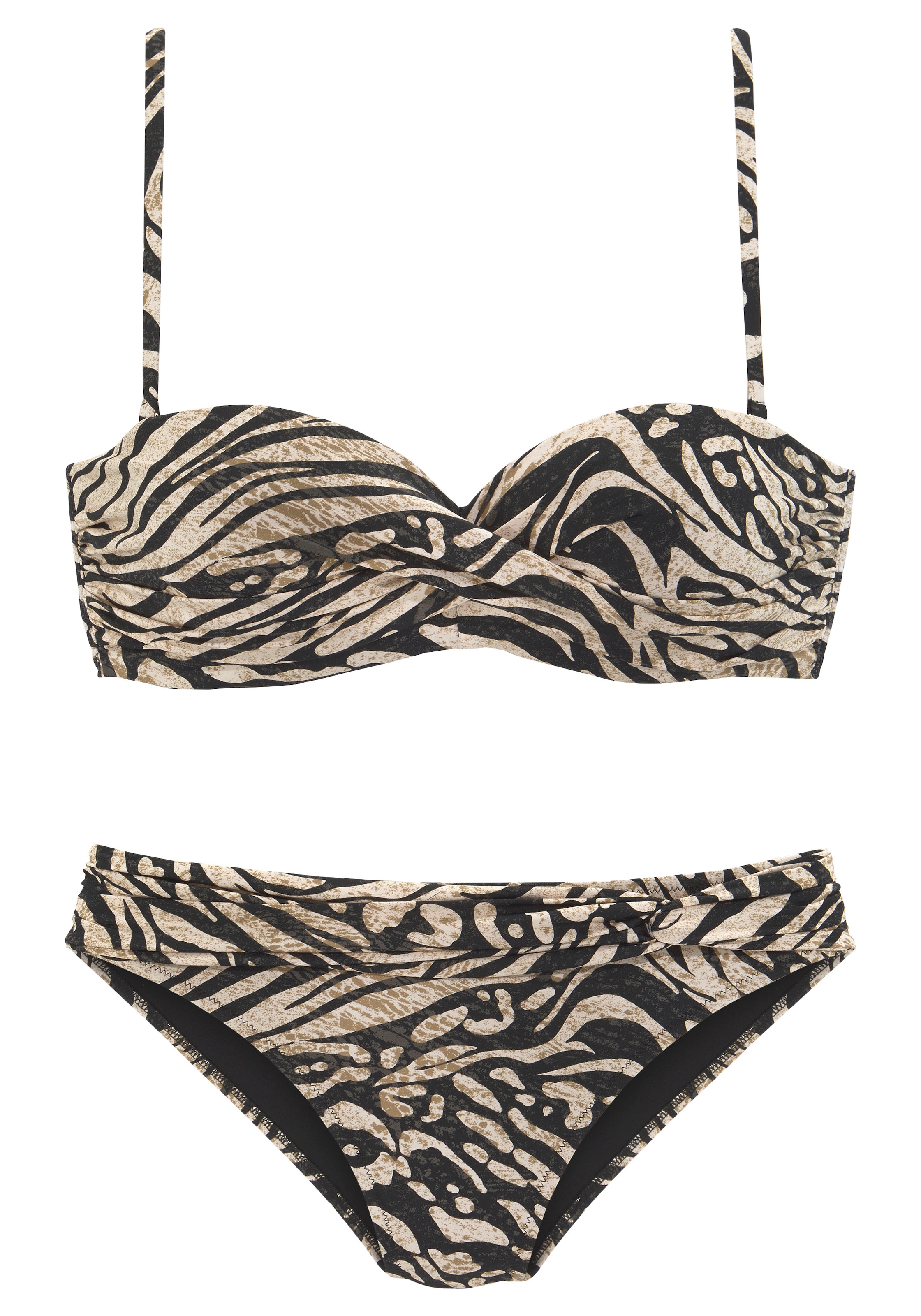 Bruno Banani Bügel-Bandeau-Bikini, in trendigem Animalprint