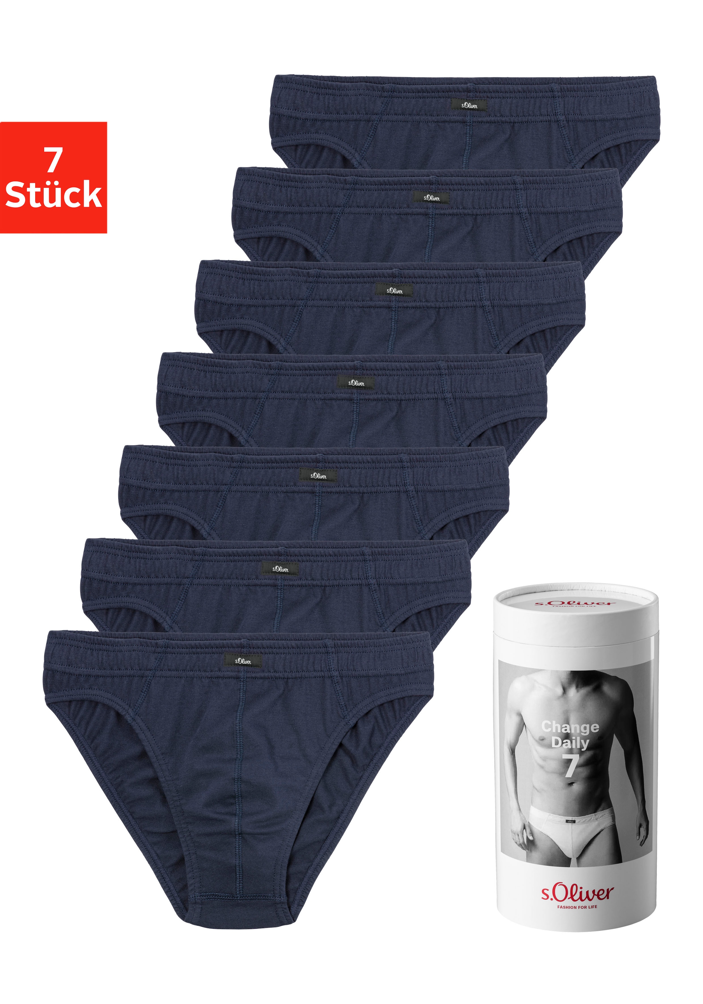 s.Oliver Slip »Herren Unterhose«, (Dose, 7 St.), Wochenration in einer Dose