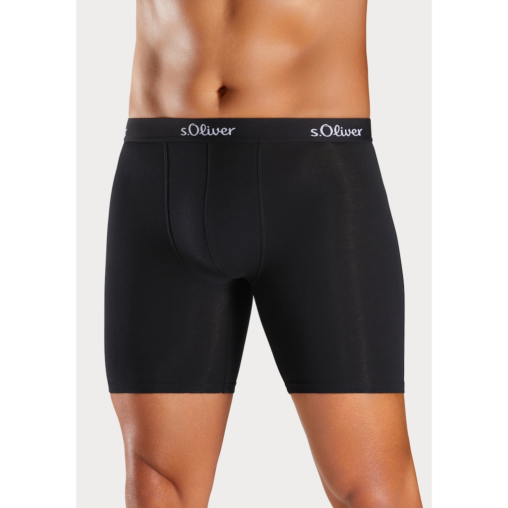 s.Oliver Boxer »Boxershorts für Herren«, (Packung, 3 St.), mit längerem Bein