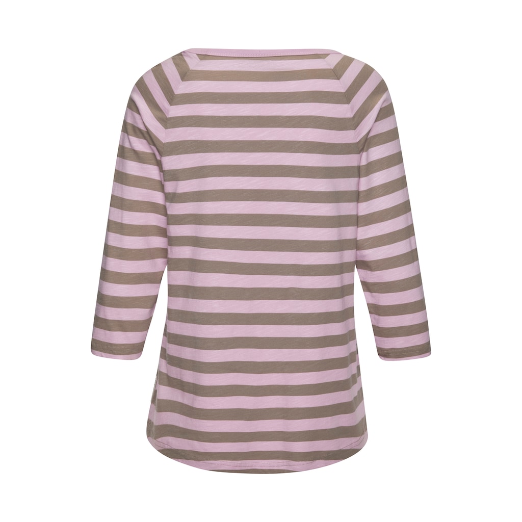 Elbsand 3/4-Arm-Shirt, mit Streifen, Rundhalsausschnitt, Jerseyshirt