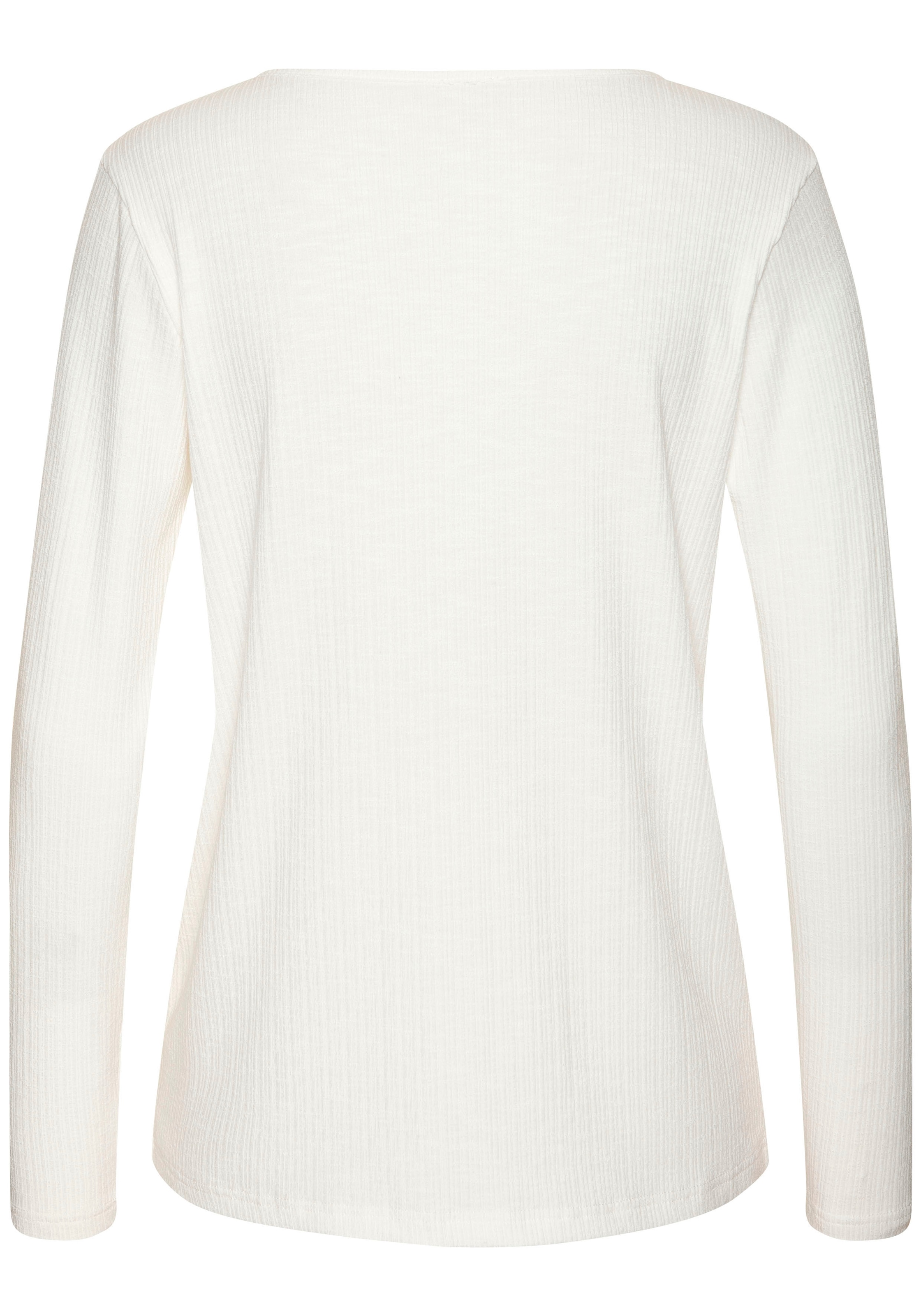Vivance Langarmshirt »mit modischer Rippstruktur«, aus weichfliessender Qualität mit Viskose