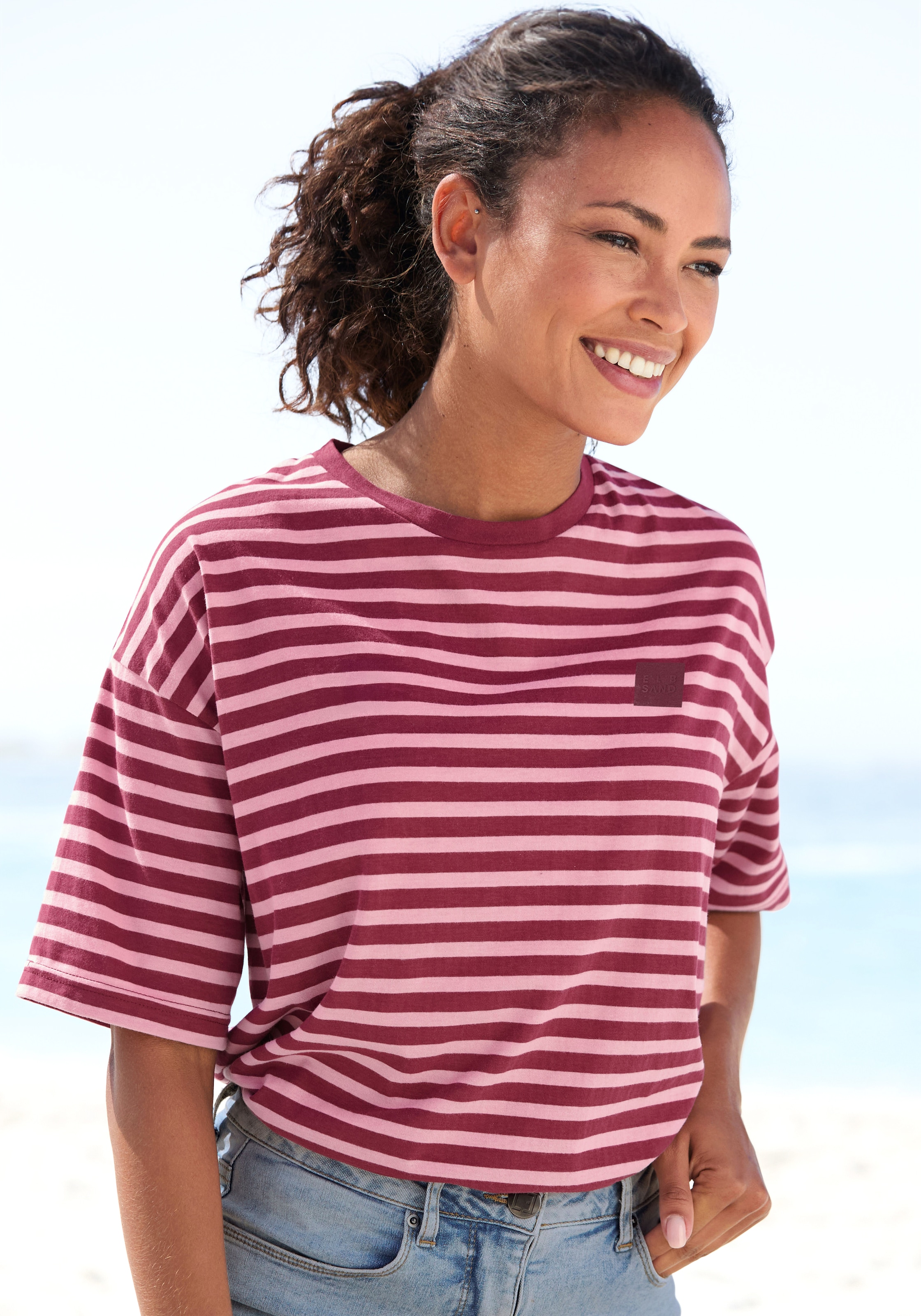 Elbsand T-Shirt mit halblangen Ärmeln uns Streifenoptik