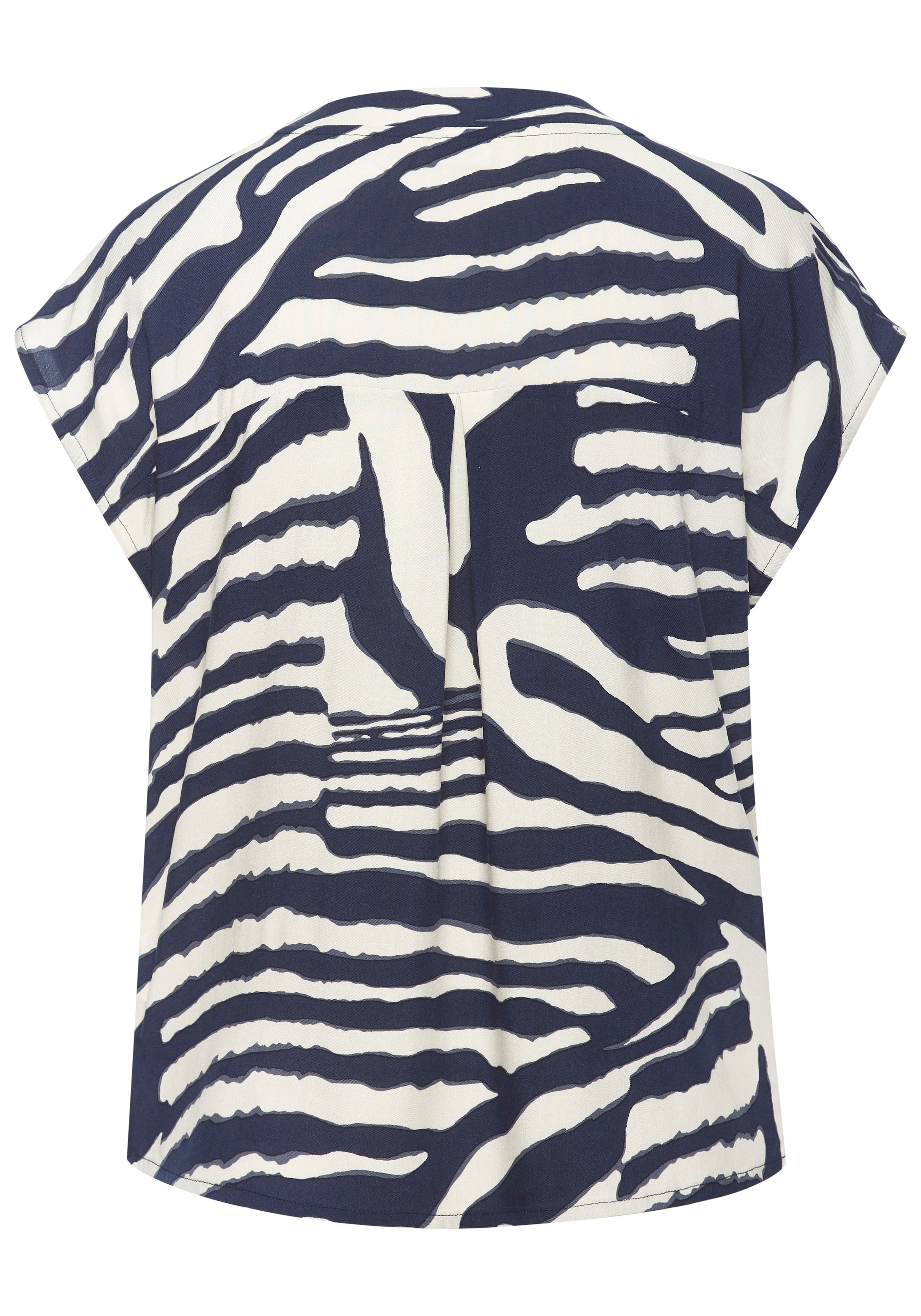 LASCANA Blouse à enfiler mit Alloverprint und modischen Knöpfen, Kurzarmbluse, sommerlich