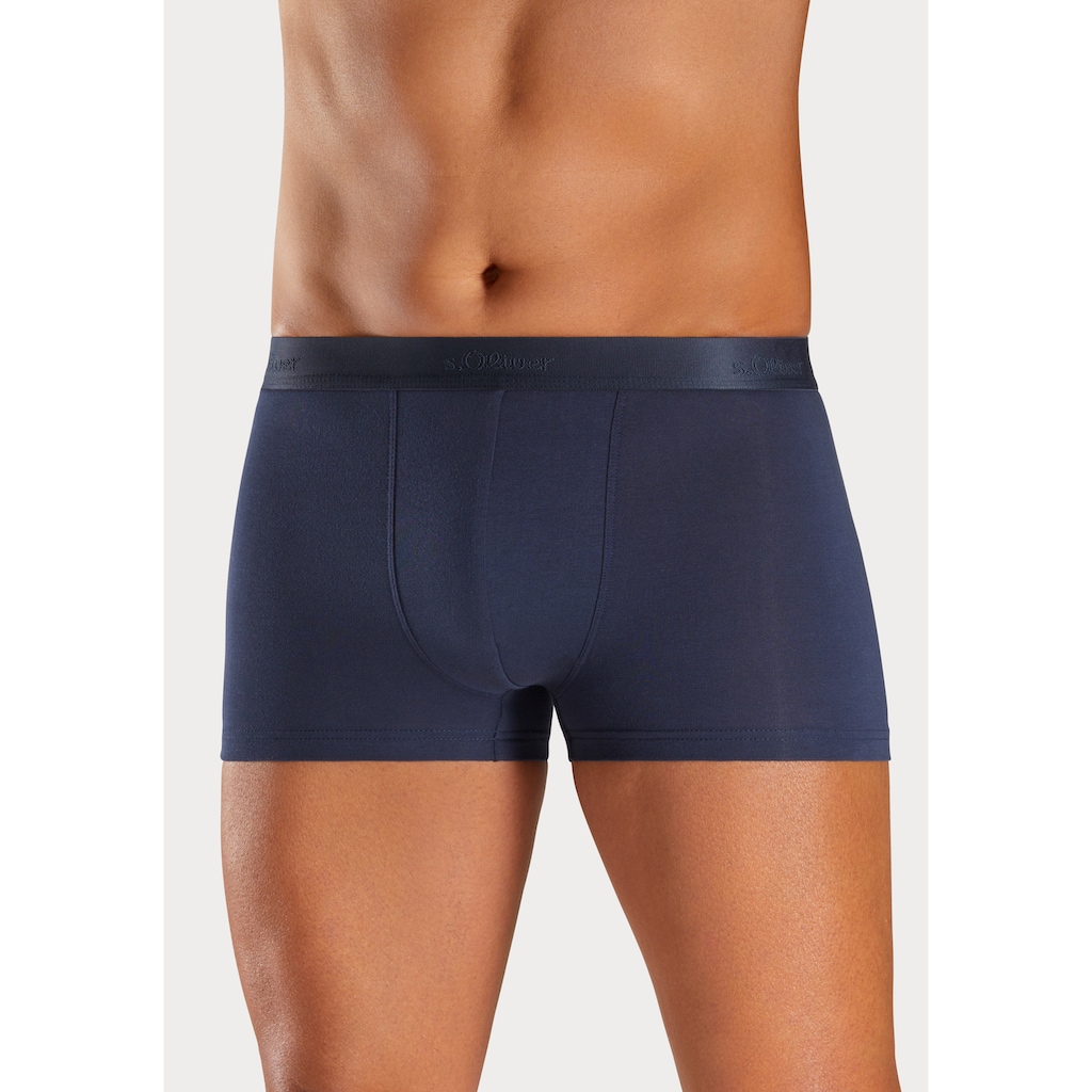 s.Oliver Boxer »Boxershorts für Herren«, (Packung, 3 St.), in Streifen und Uni aus Baumwoll-Mix