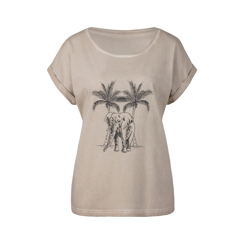 Vivance T-Shirt »mit modischem Frontdruck«, aus weicher Baumwoll-Qualität