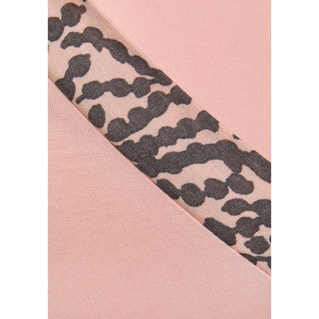 LASCANA Pyjama, (Set, 2 tlg.), mit gemusterten Details