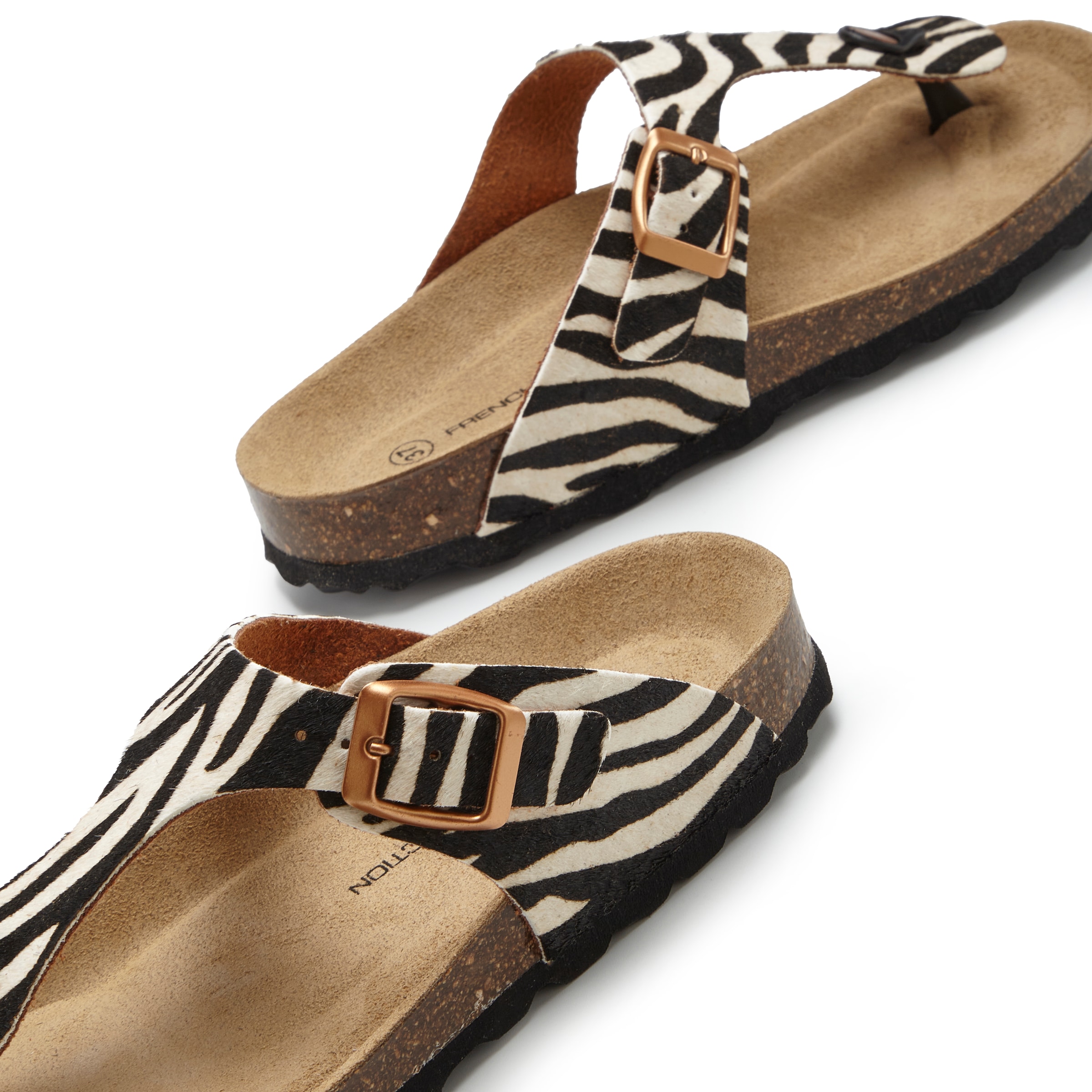French Connection Pantolette »Sandale, Mule, offener Schuhe, Sommerschuhe«  NEU aus hochwertigem Leder mit bequemen Korkfussbett