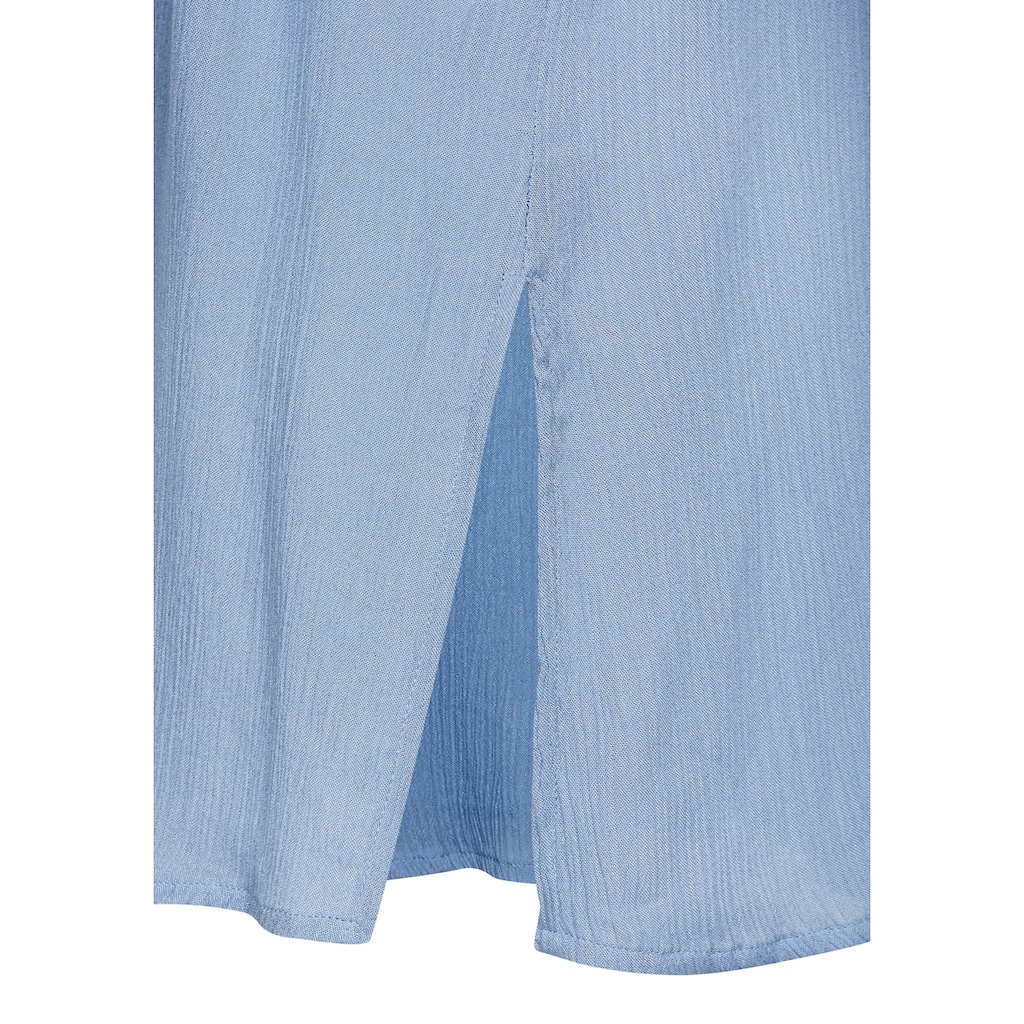 LASCANA Longbluse, mit Knopfleiste, Kurzarmbluse, Blusenkleid, sommerlich