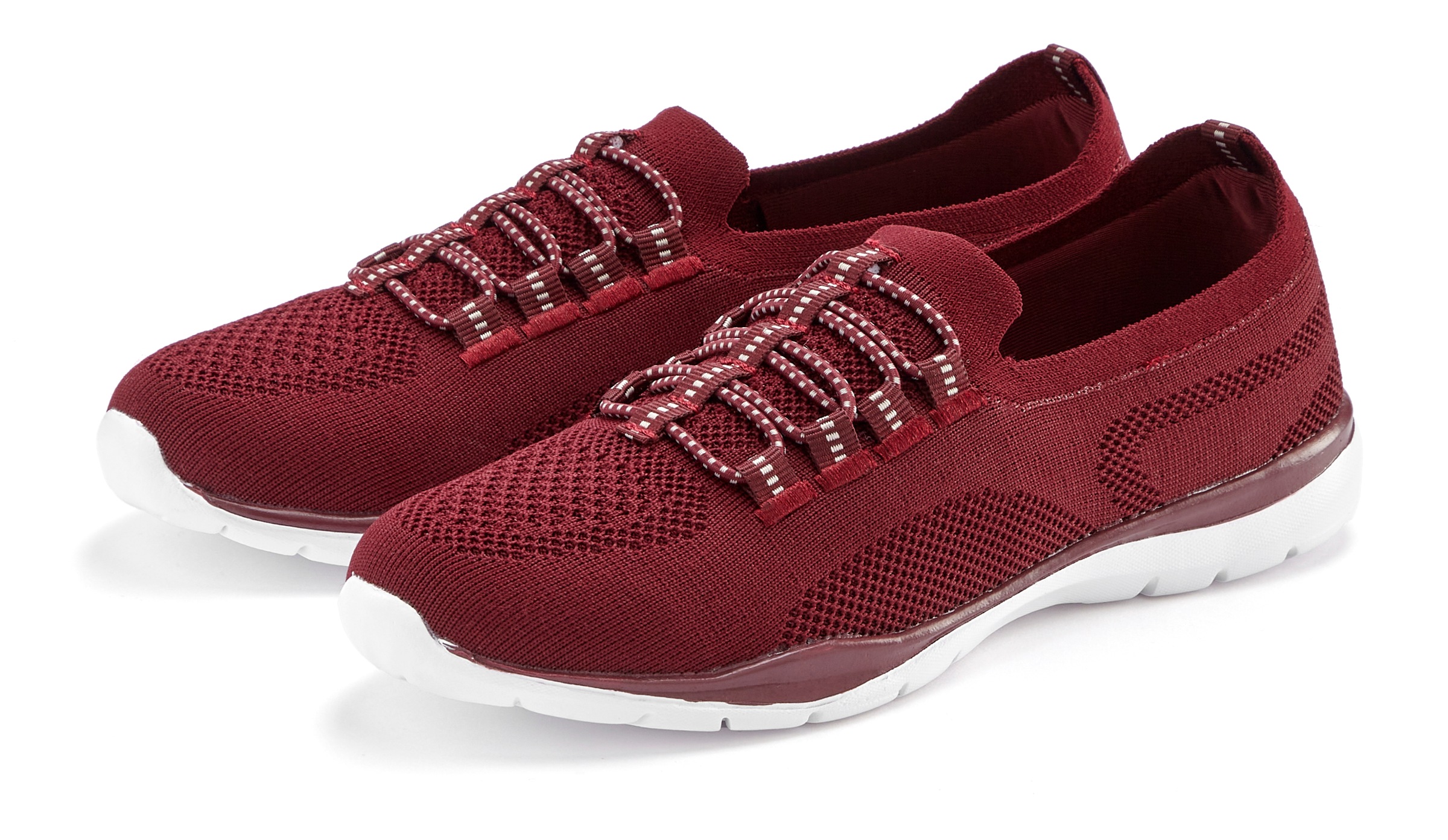 LASCANA Sneaker »Slipper, Halbschuh, leichtes Meshmaterial« zum Reinschlüpfen mit elastischen Schnürbändern VEGAN