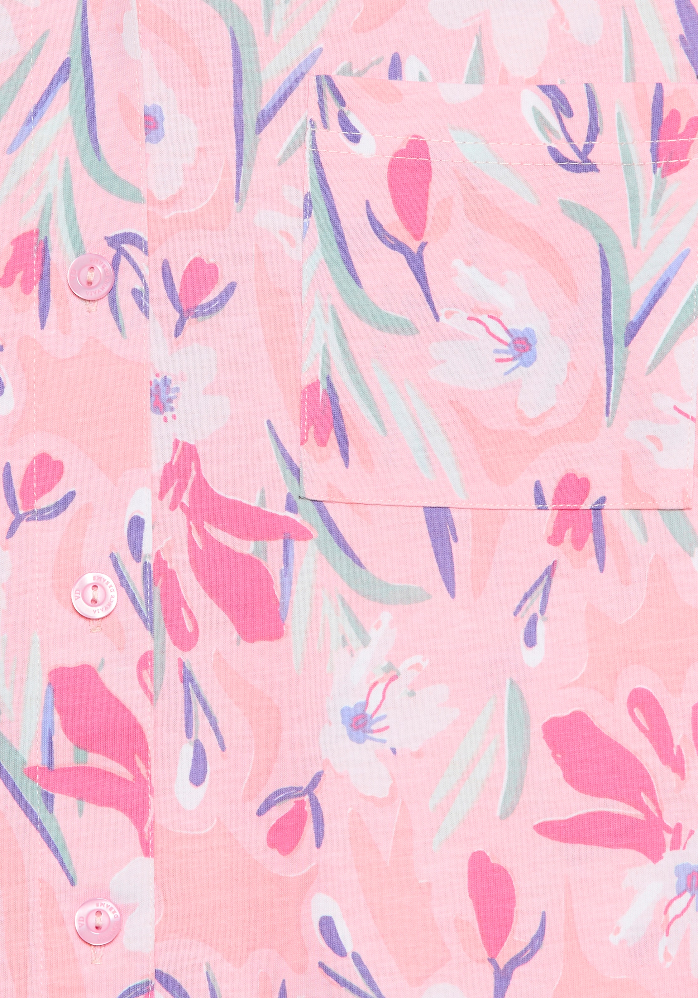 Vivance Dreams Haut de pyjama Schöner Blumen- oder Streifendruck