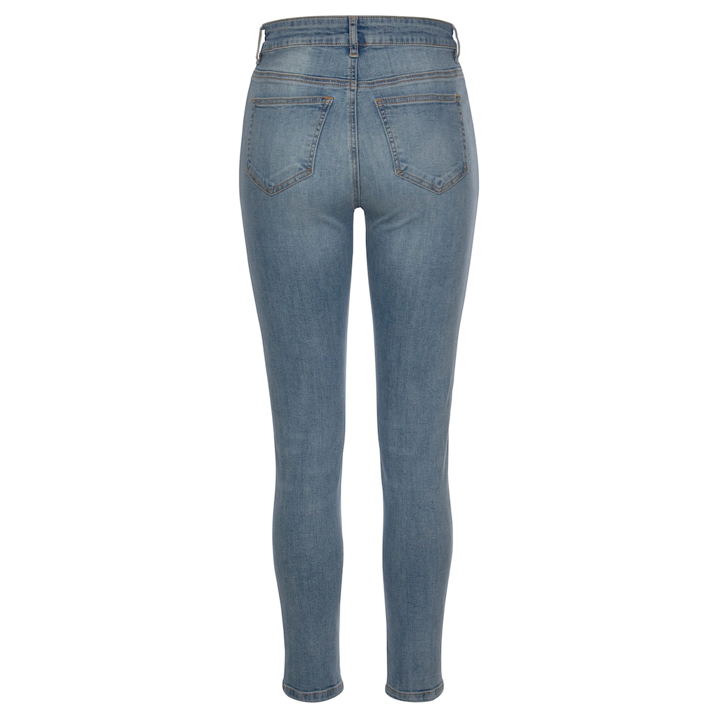 Buffalo High-waist-Jeans, mit modischer Knopfleiste, schmale Skinny-Jeans, Stretch-Qualität