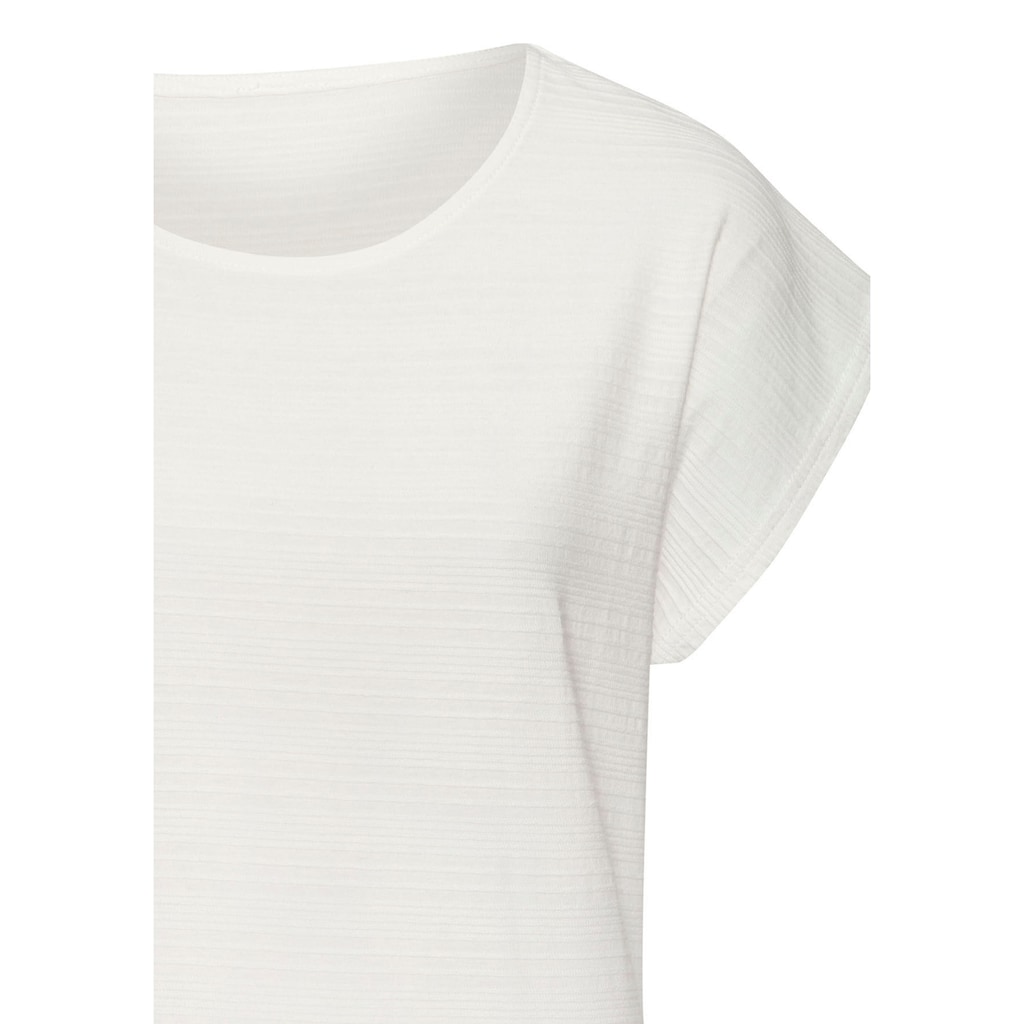 Vivance T-Shirt »mit modischer Streifenstruktur«, (Packung), aus weicher Baumwoll-Qualität