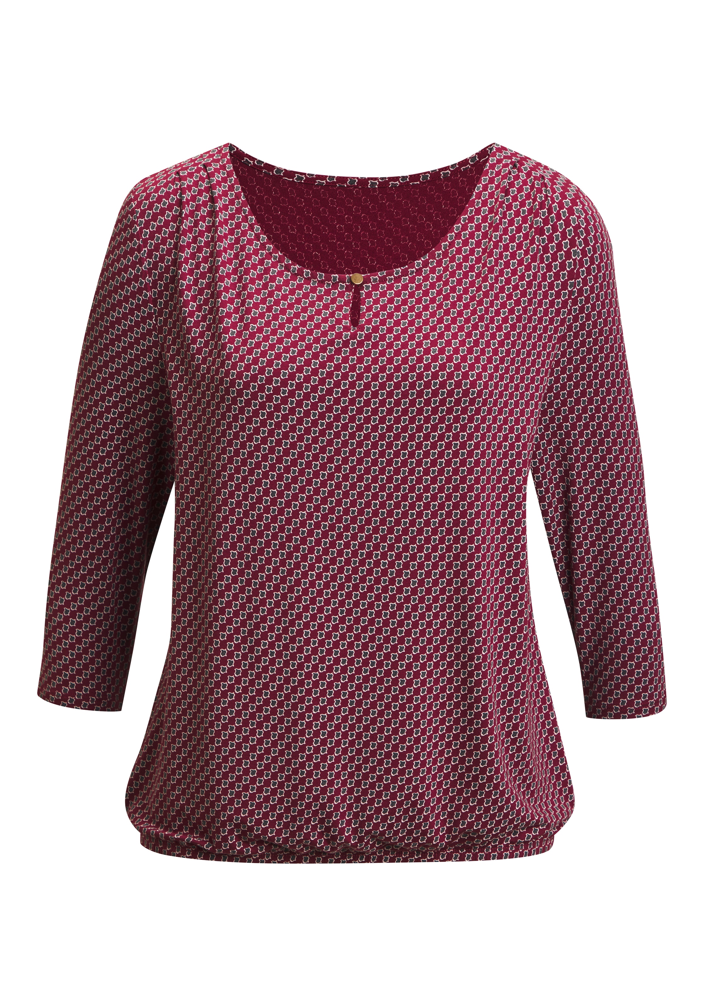 Vivance Rundhalsshirt »mit goldfarbenem Zierknopf am Ausschnitt« 2er-Pack,  aus weichem Viskose-Stretch