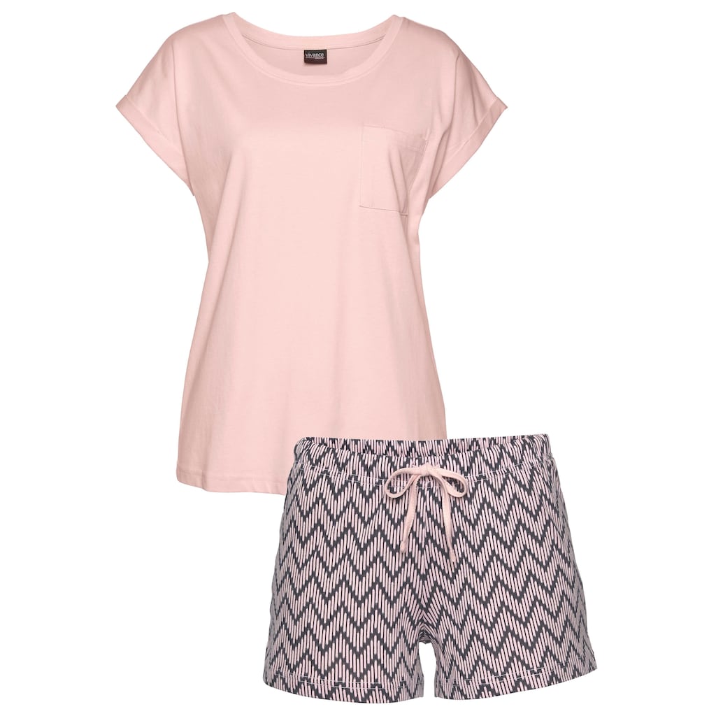 Vivance Dreams Shorty, (2 tlg.), mit gemusterter Schlafshorts