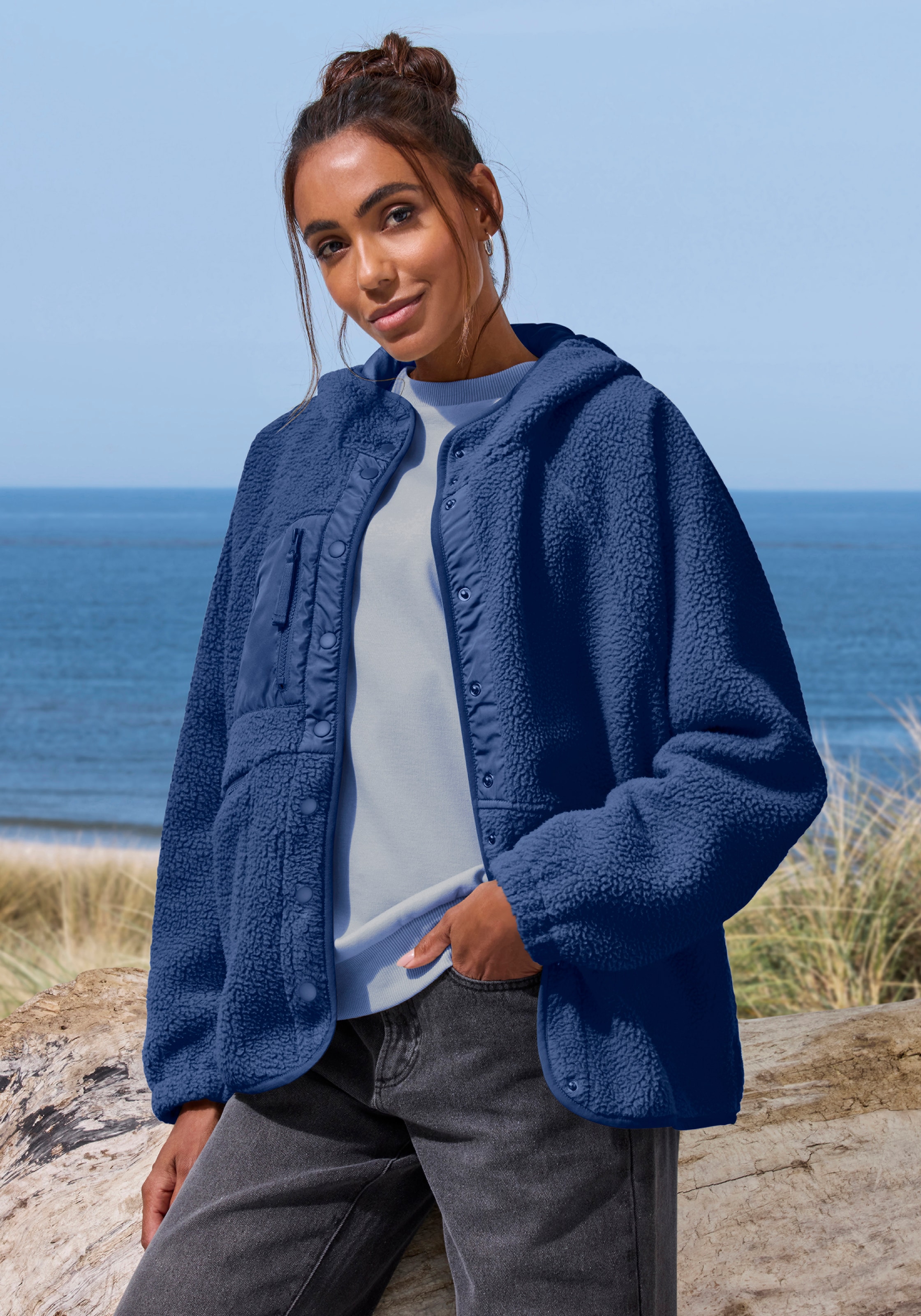 Vivance Active by Lascana Veste polaire avec manches chauve-souris