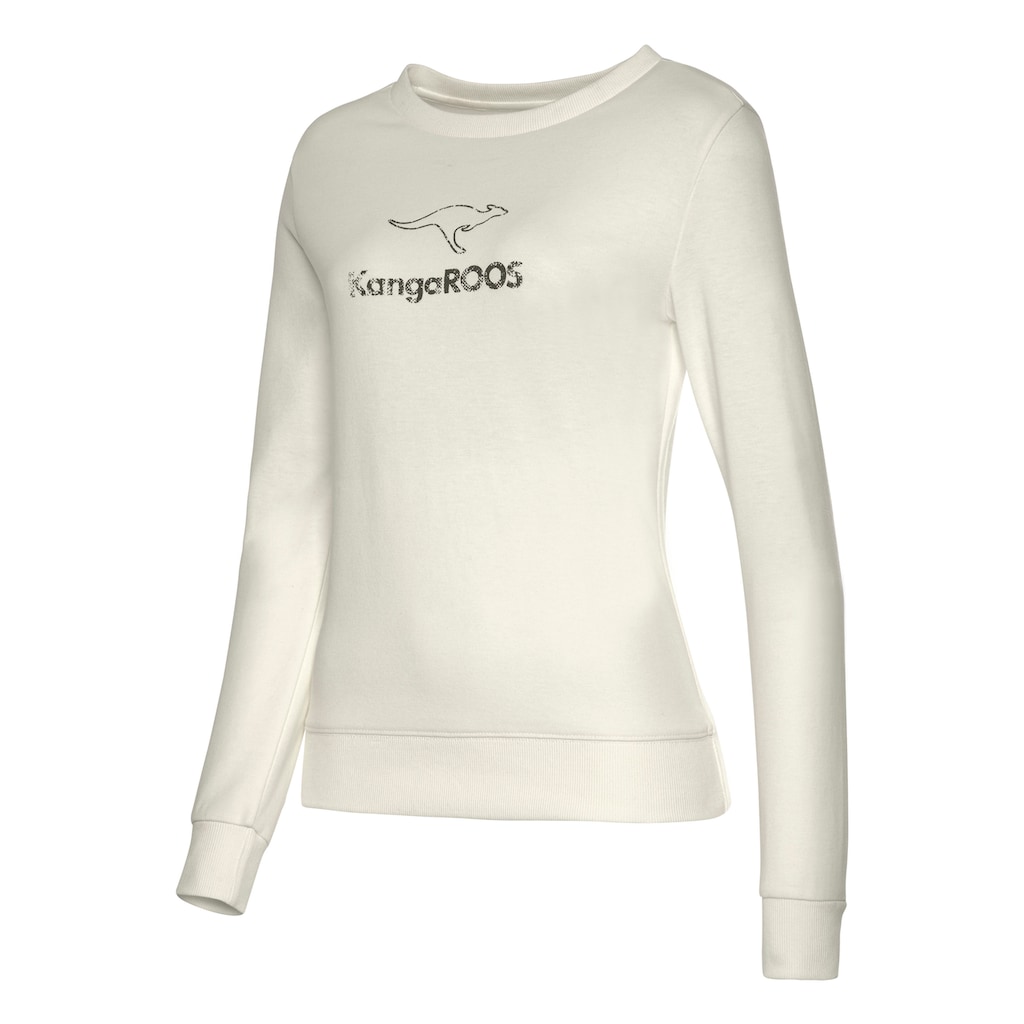 KangaROOS Sweatshirt, mit Kontrastfarbenem Logodruck, Loungeanzug