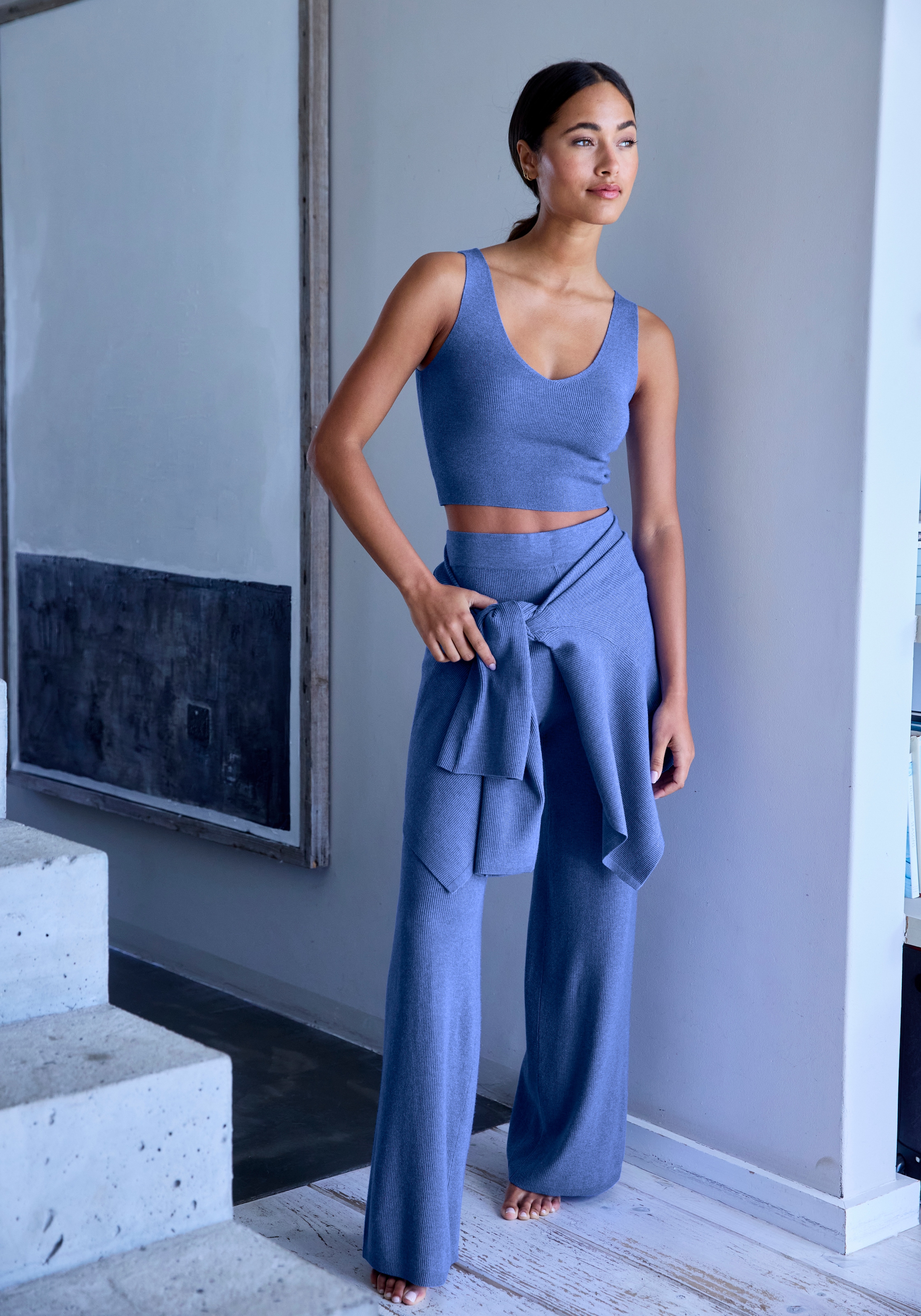 Copenhagen Studios Top en tricot aus hochwertigem Rippstrick, Loungewear