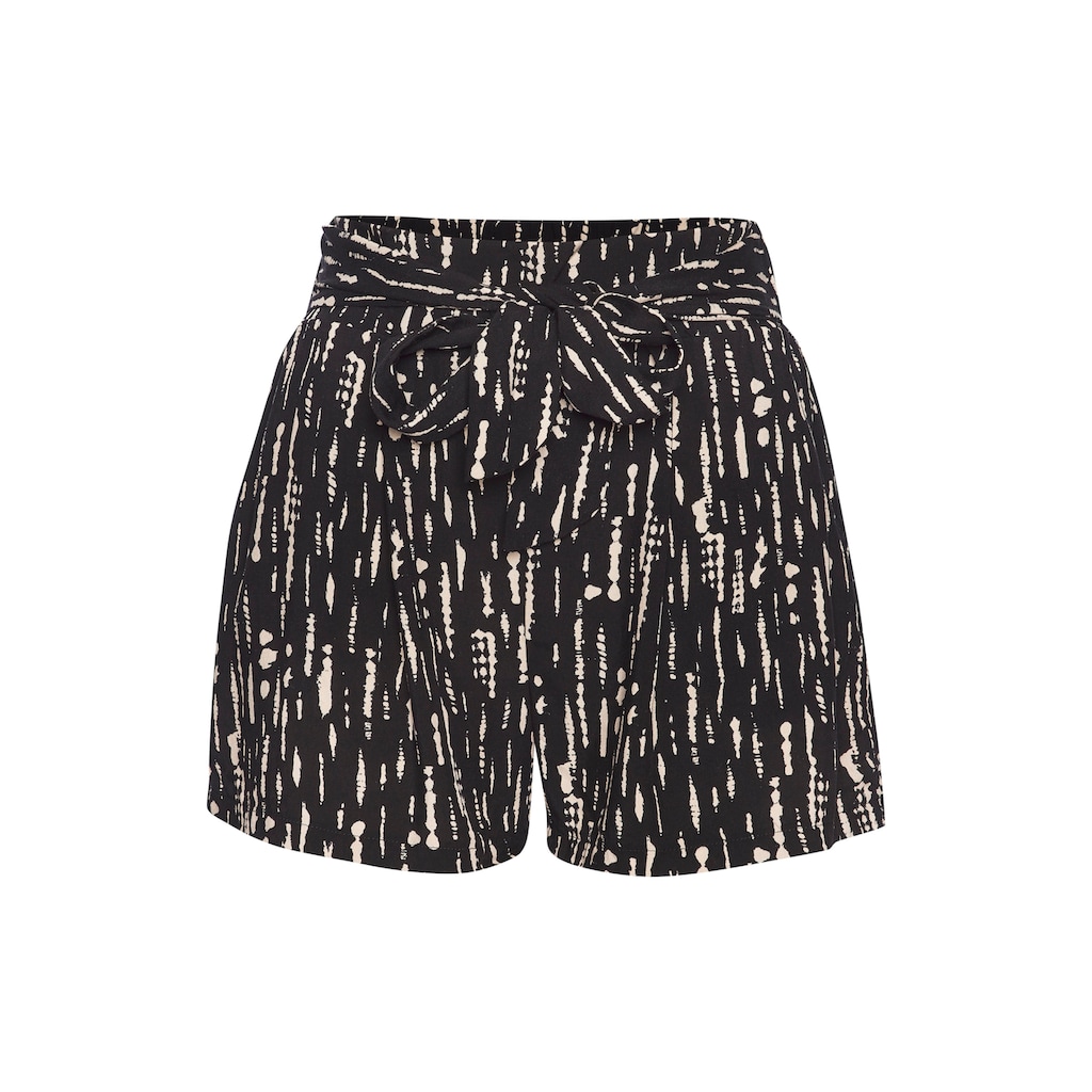 s.Oliver Webshorts, mit Alloverprint und Bindegürtel, kurze Hose, lockere Passform